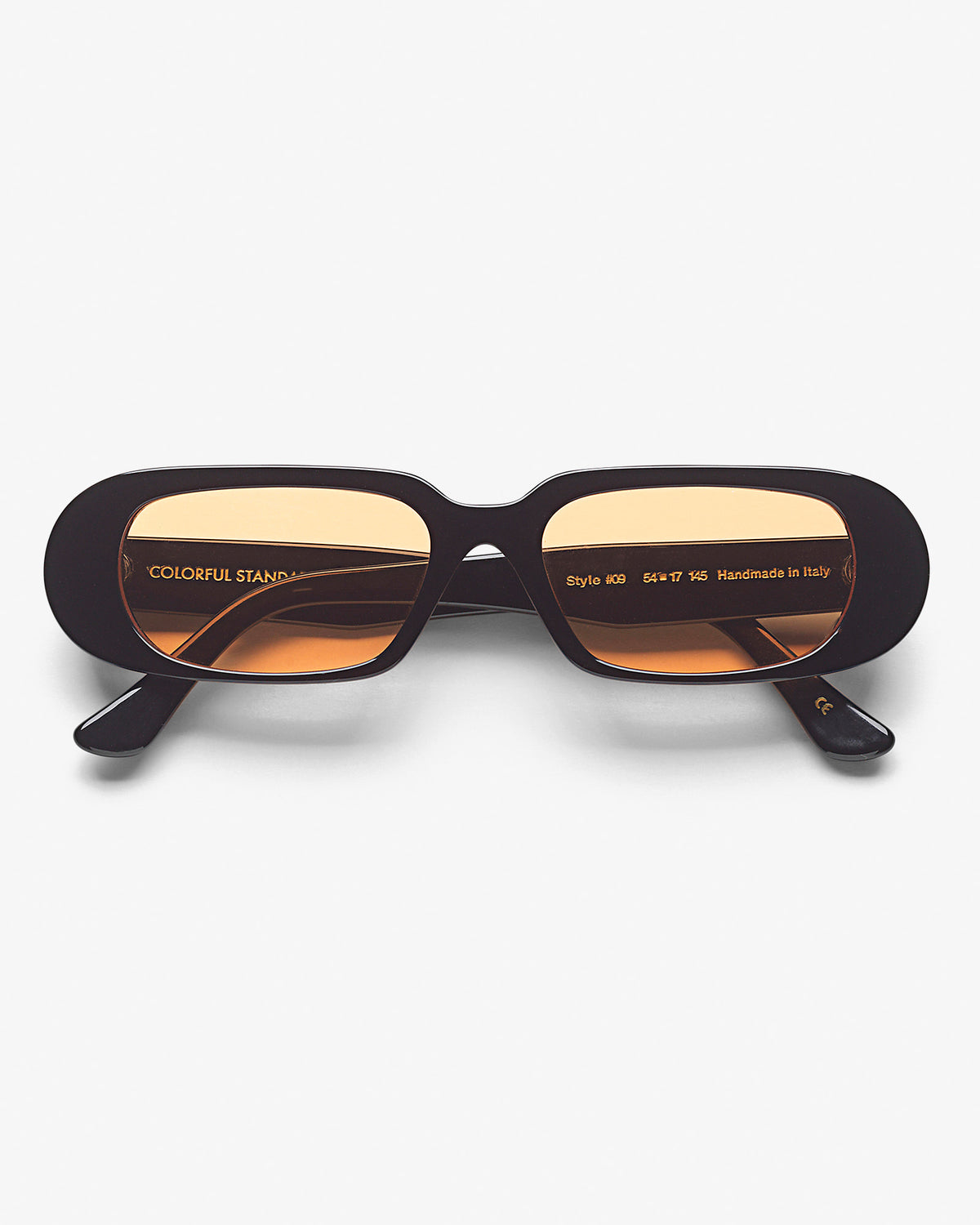 Sunglass 09 - Deep Black Solid - Orange