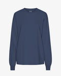 Oversized Organic LS T-Shirt - Petrol Blue