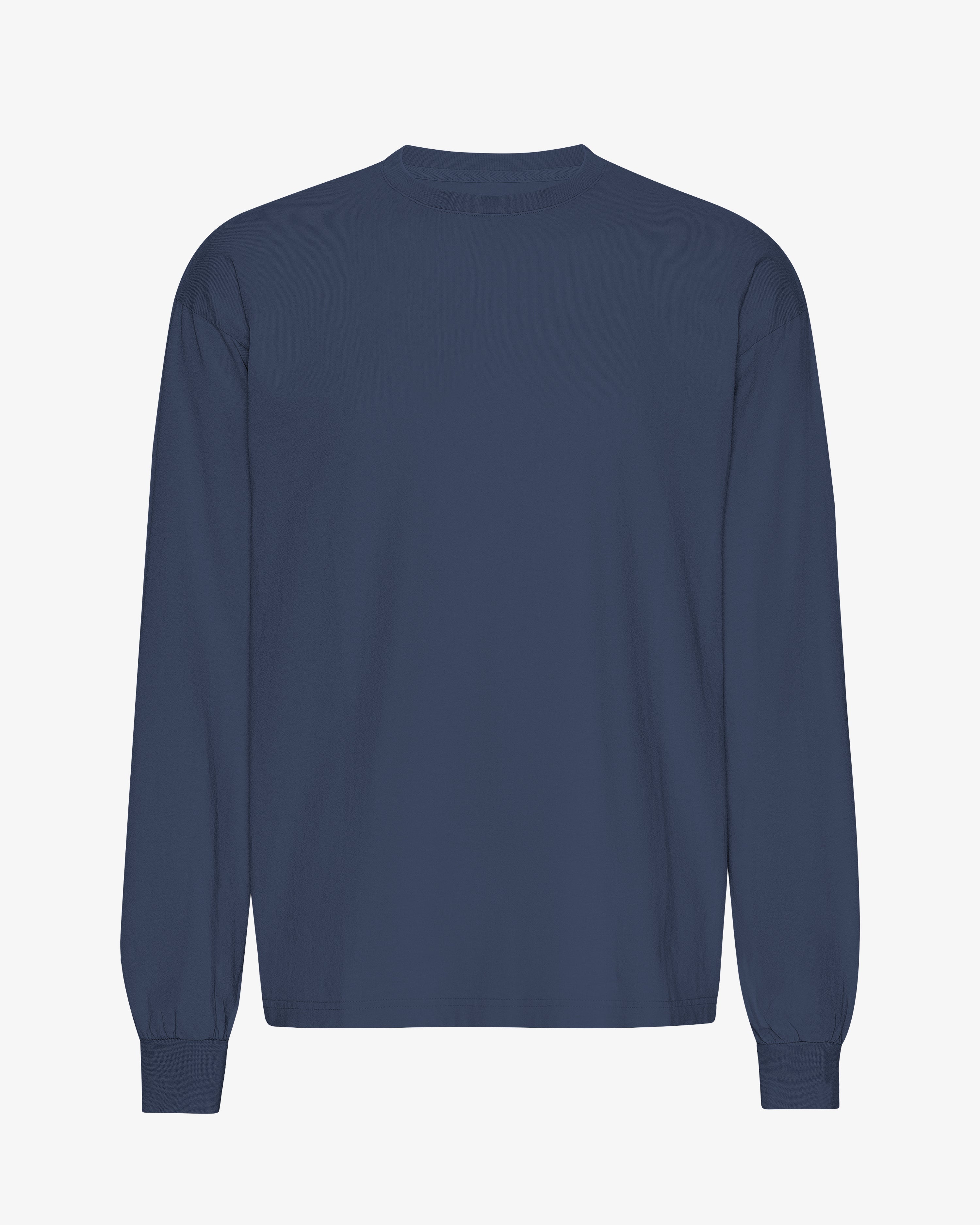 Oversized Organic LS T-Shirt - Petrol Blue