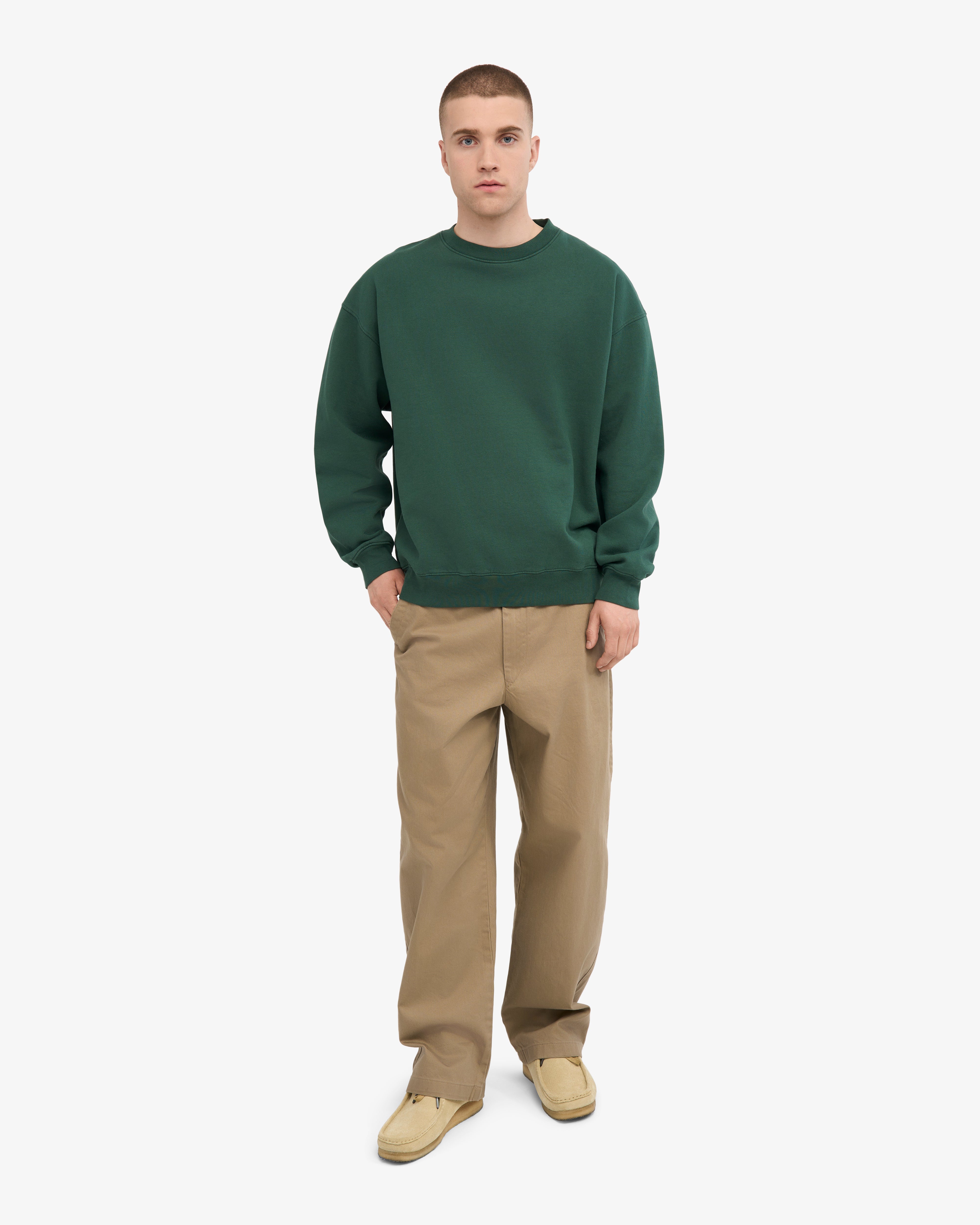 Organic Oversized Crew - Emerald Green