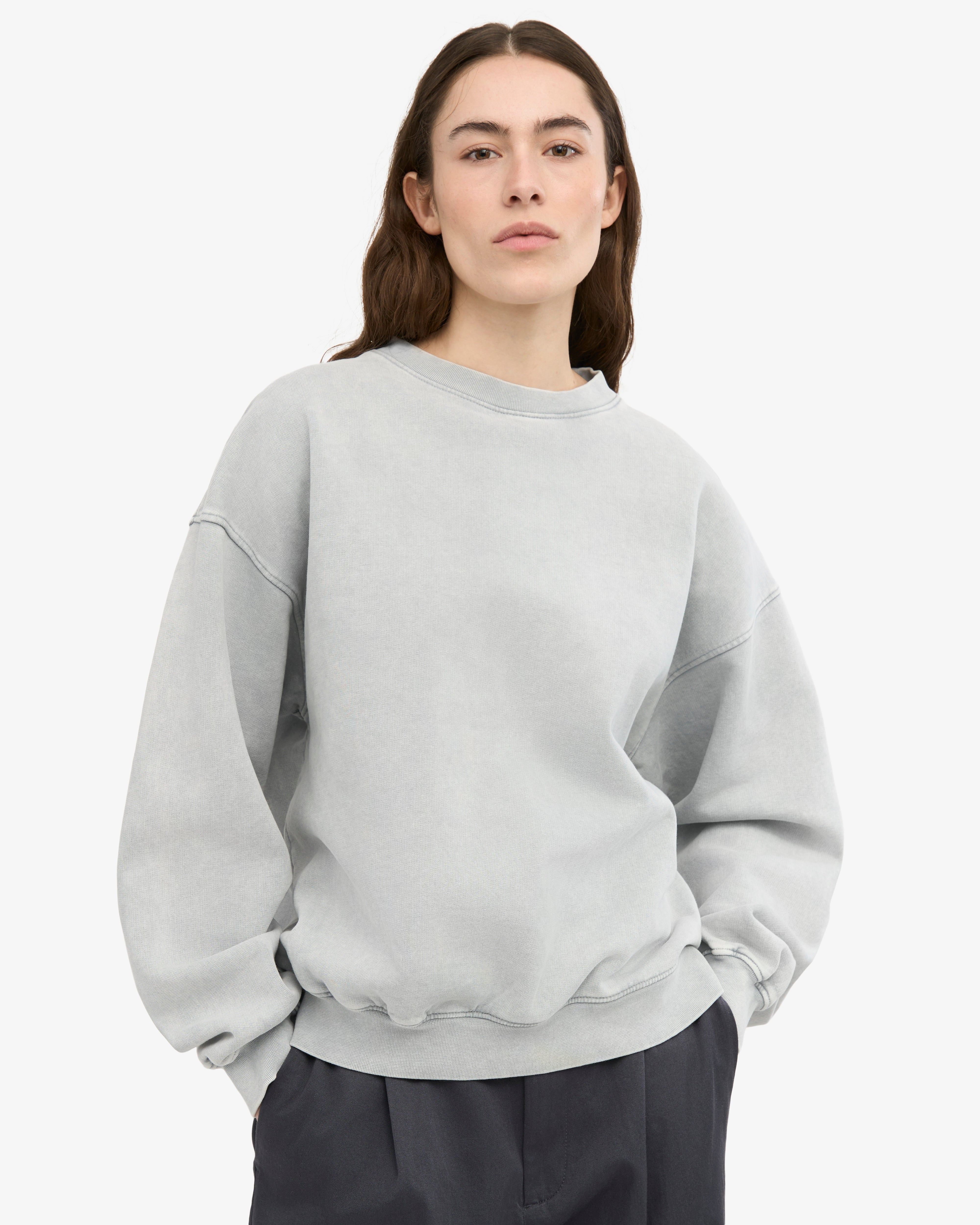 Organic Oversized Crew - Faded Grey