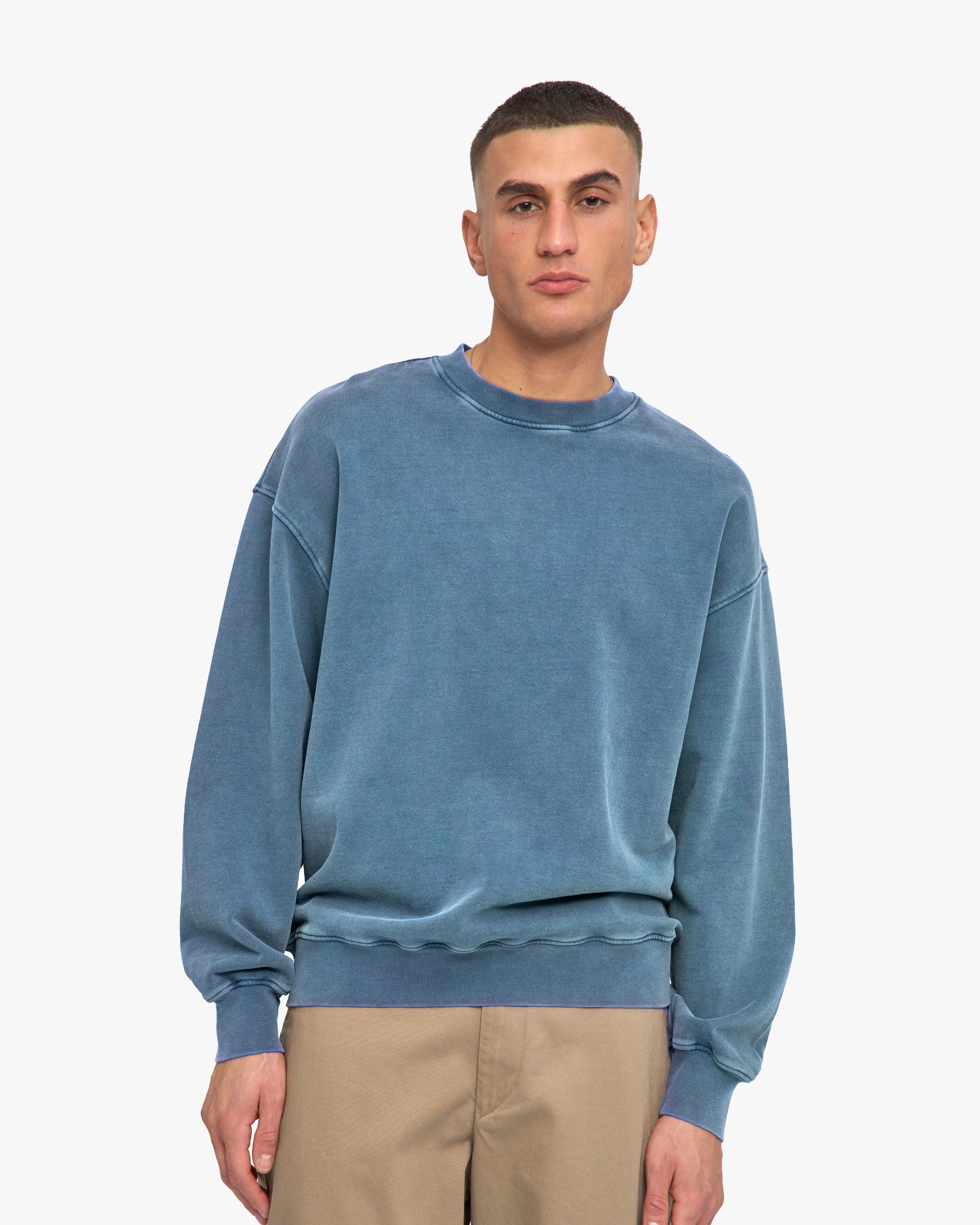 Organic Oversized Crew - Faded Indigo