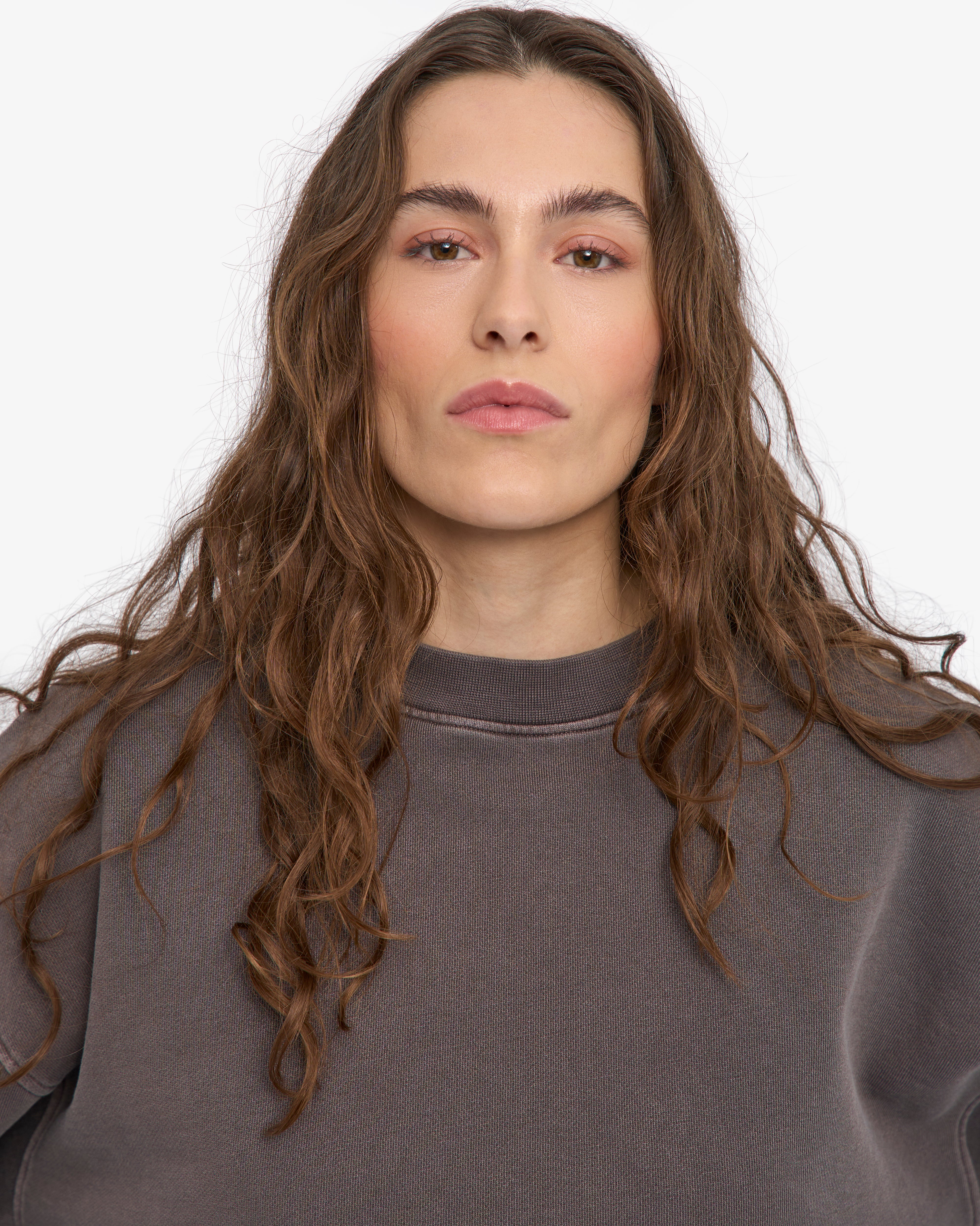 Organic Oversized Crew - Faded Mud