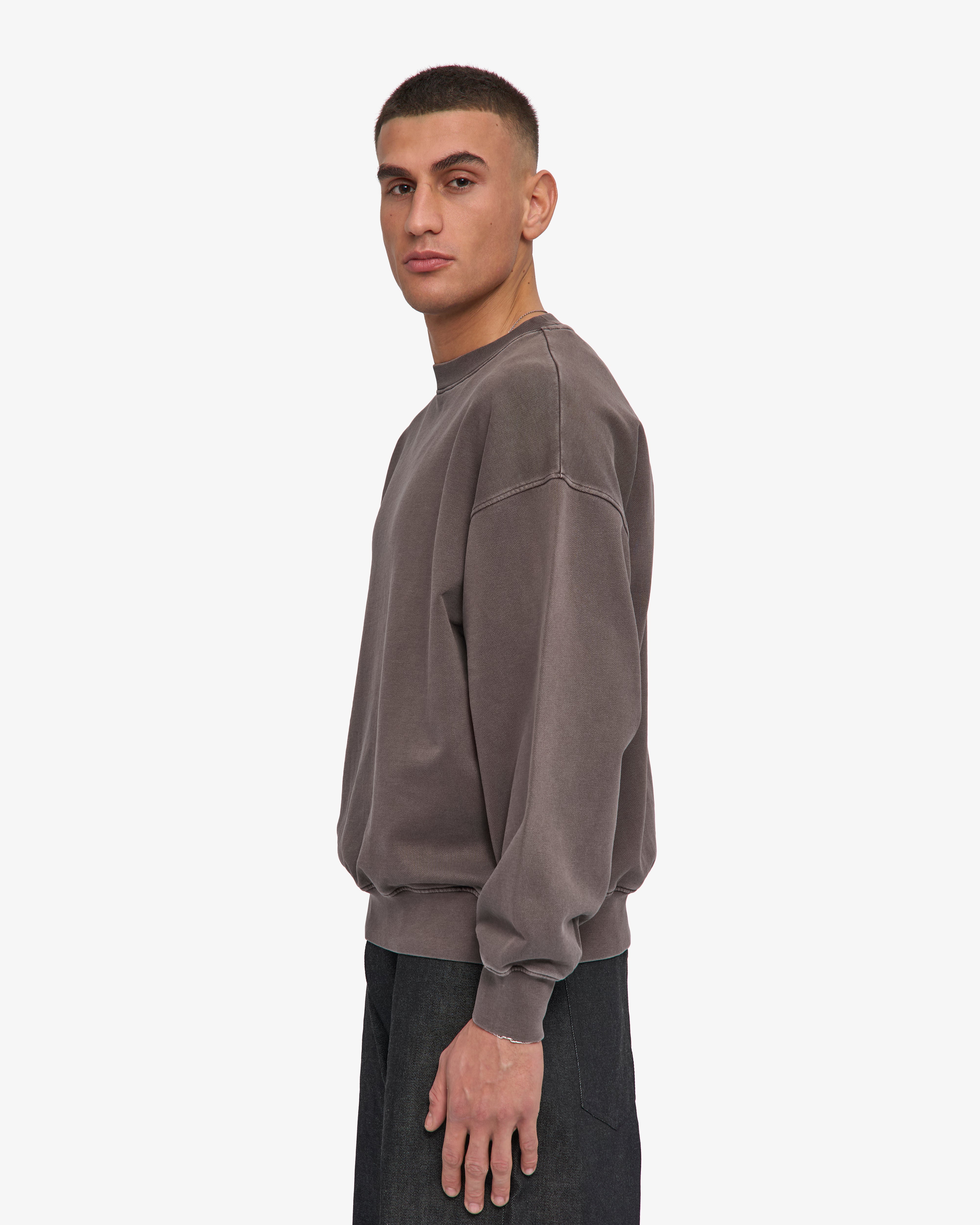Organic Oversized Crew - Faded Mud