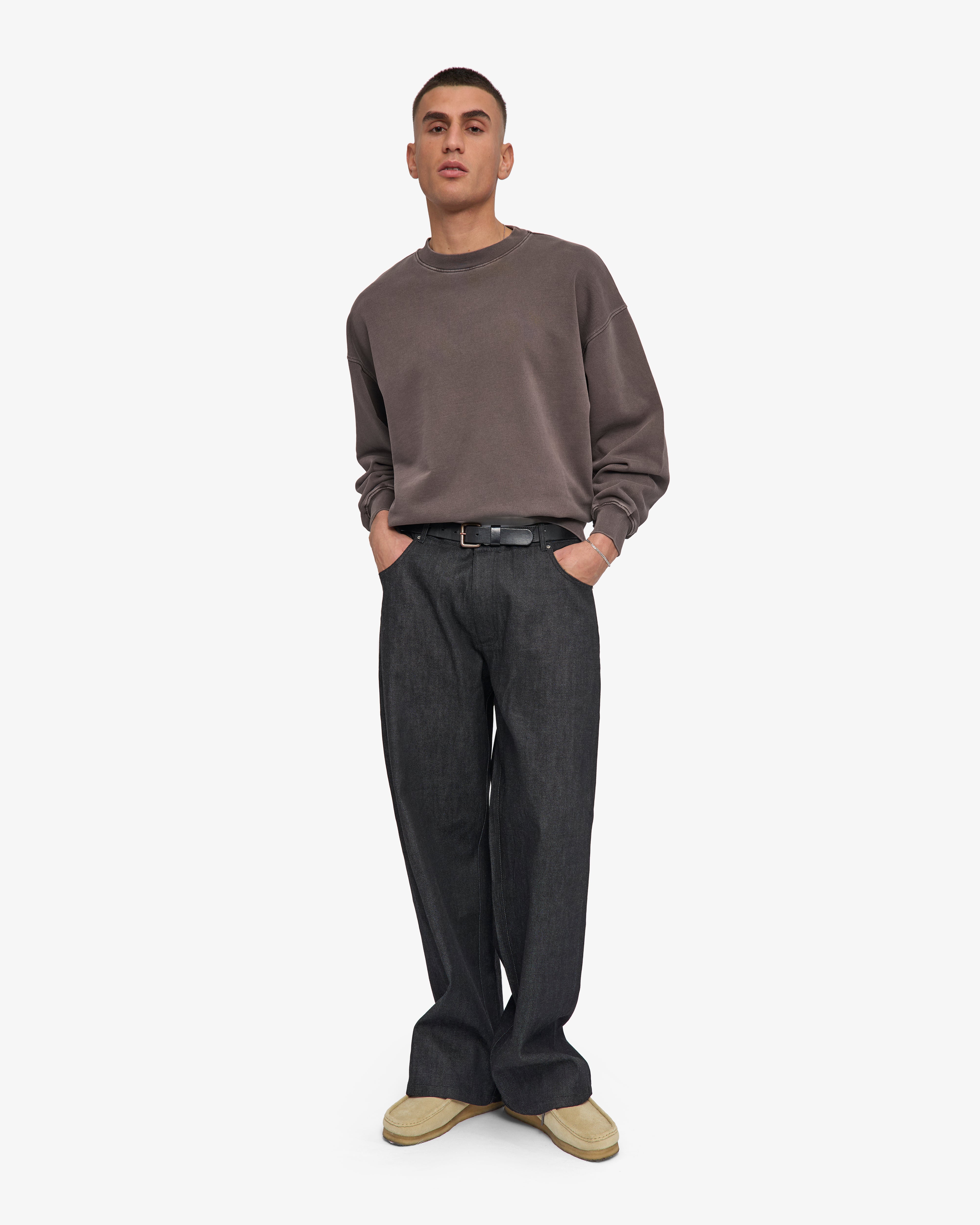 Organic Oversized Crew - Faded Mud