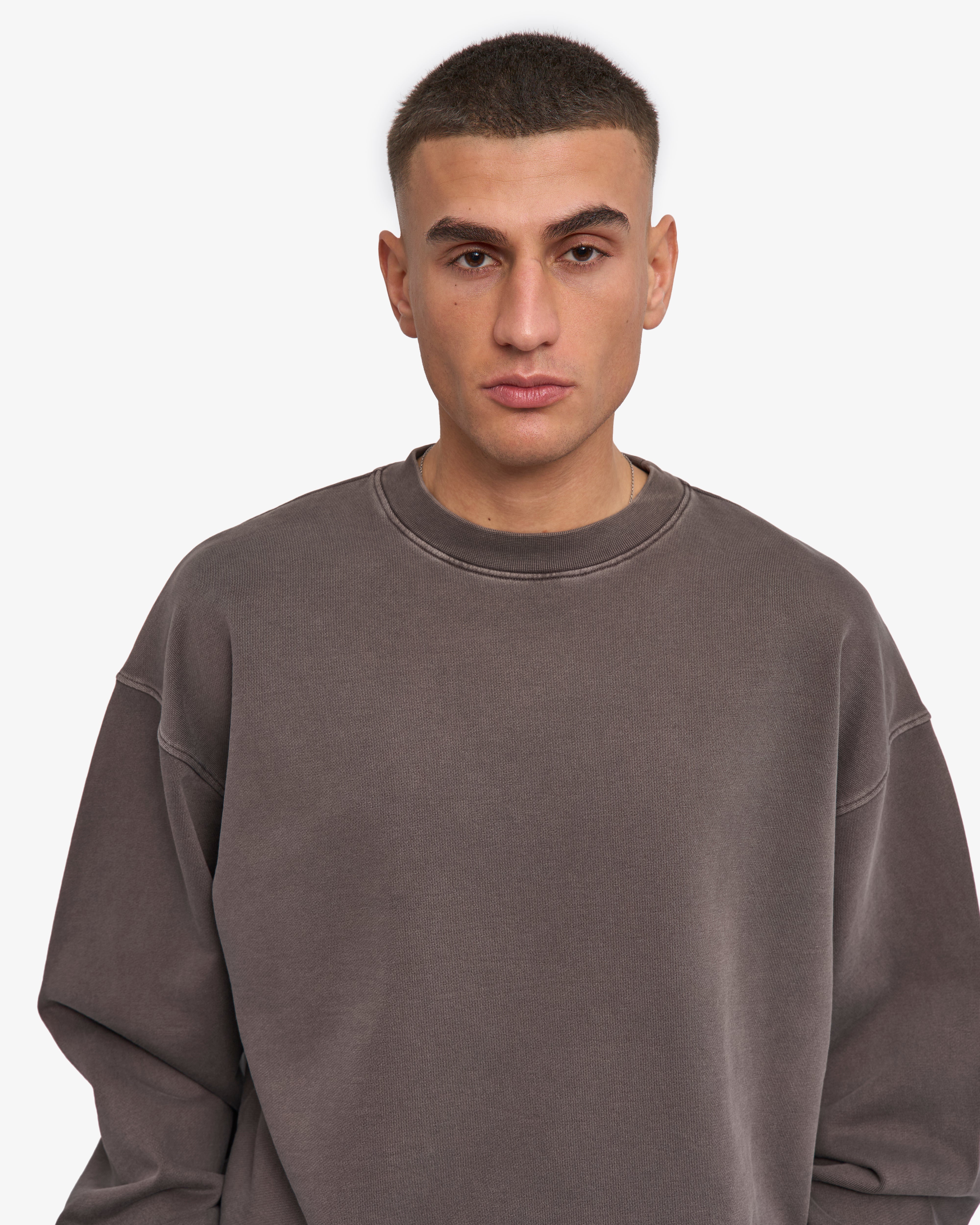 Organic Oversized Crew - Faded Mud