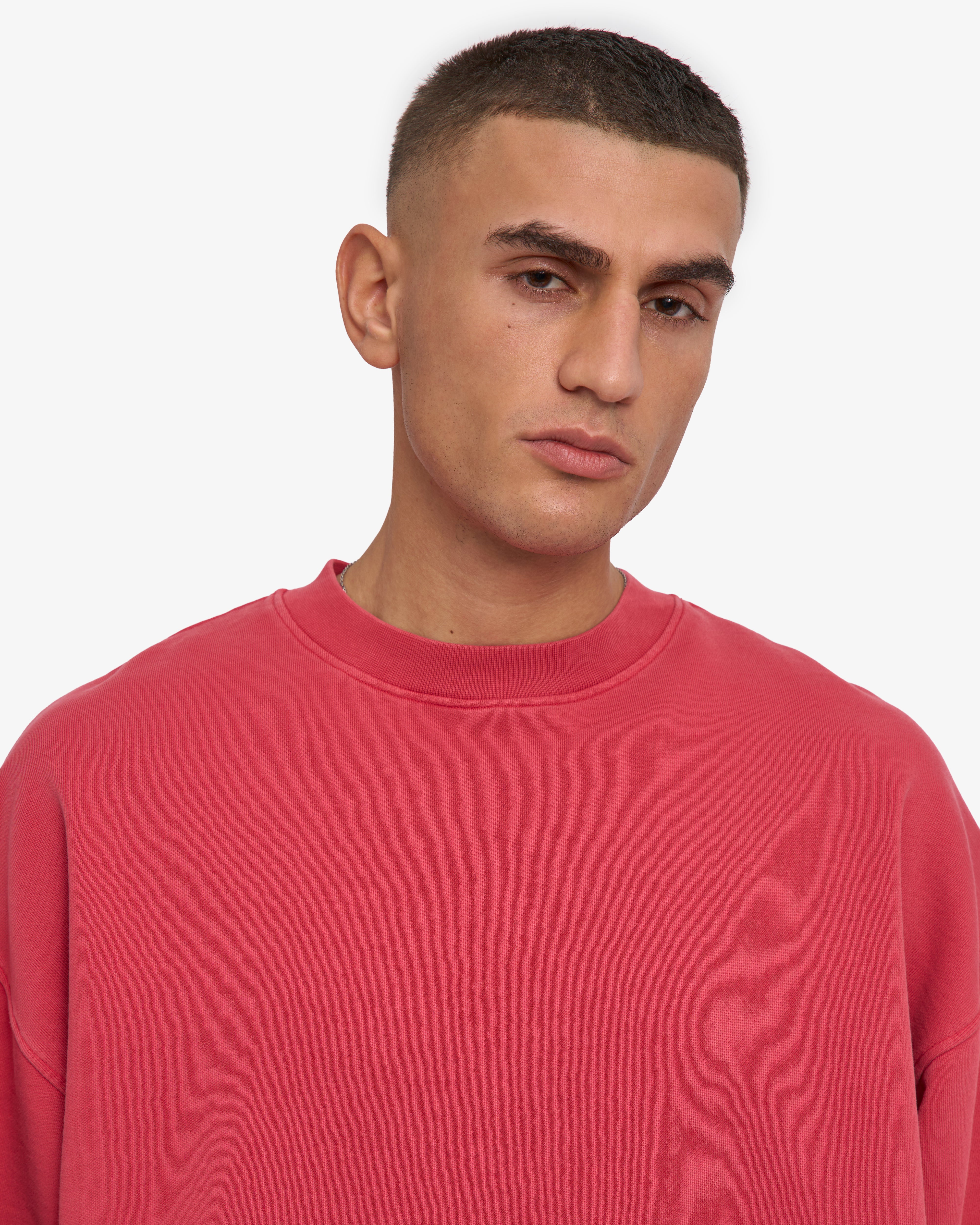 Organic Oversized Crew - Faded Red