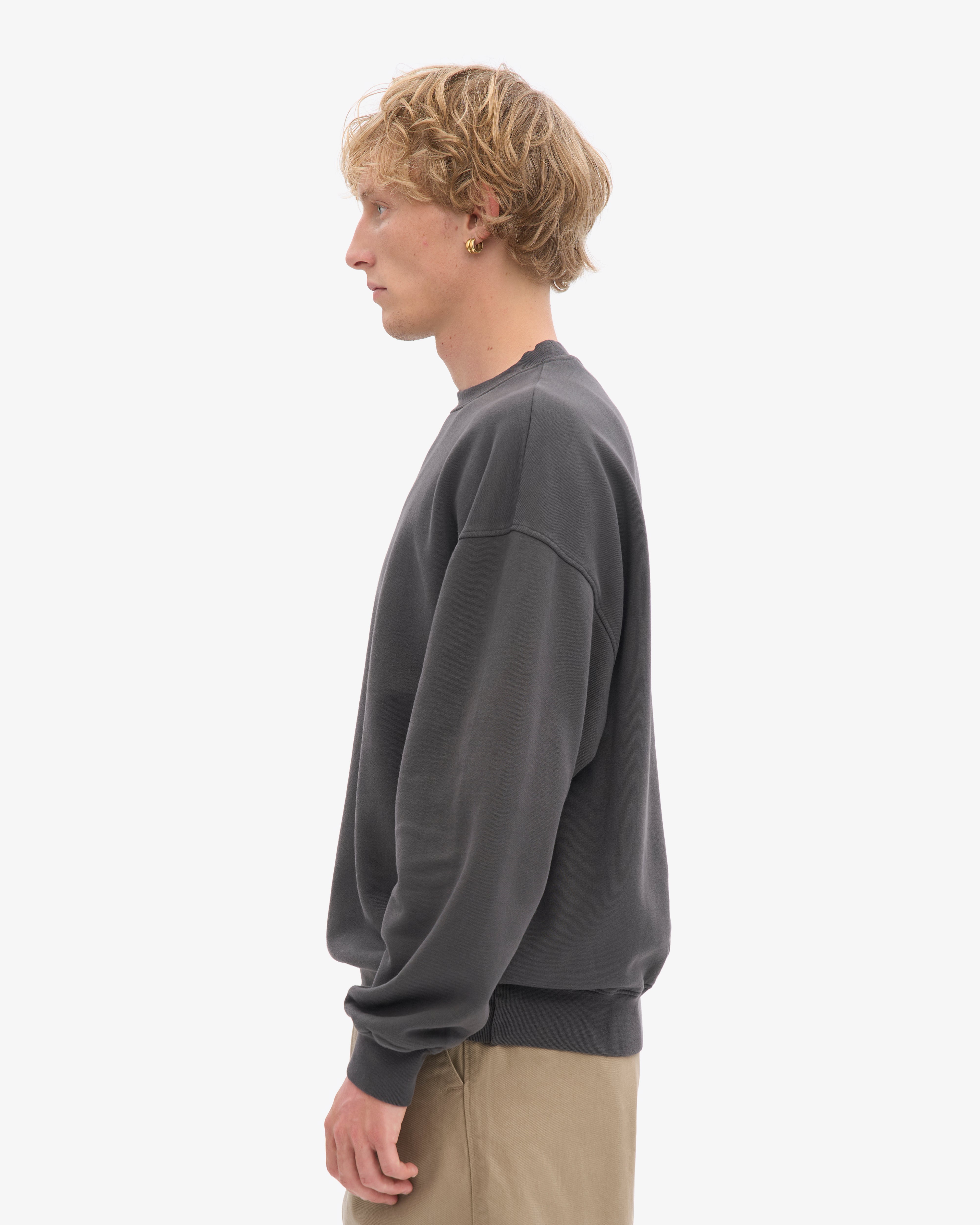 Organic Oversized Crew - Lava Grey