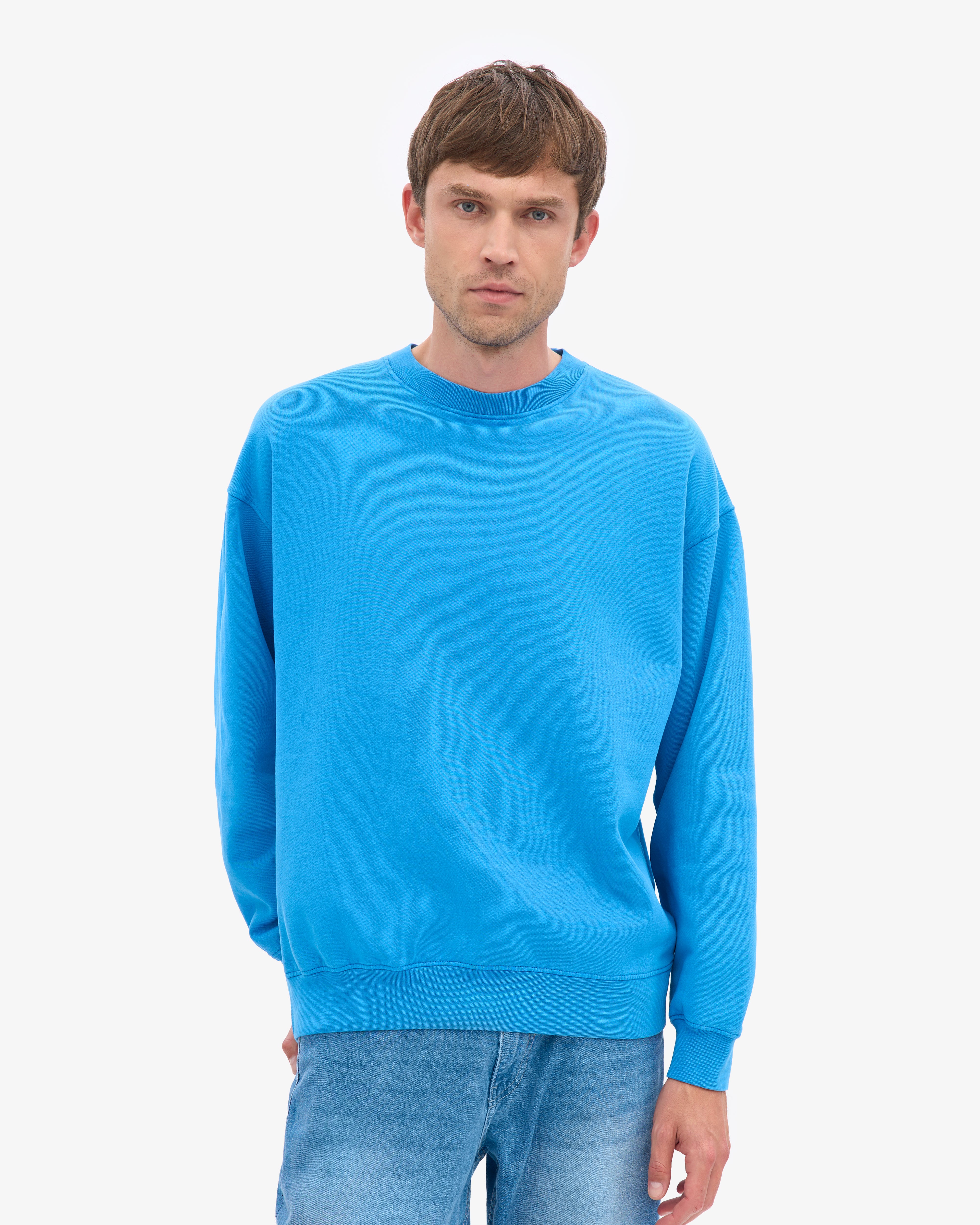 Organic Oversized Crew - Pacific Blue