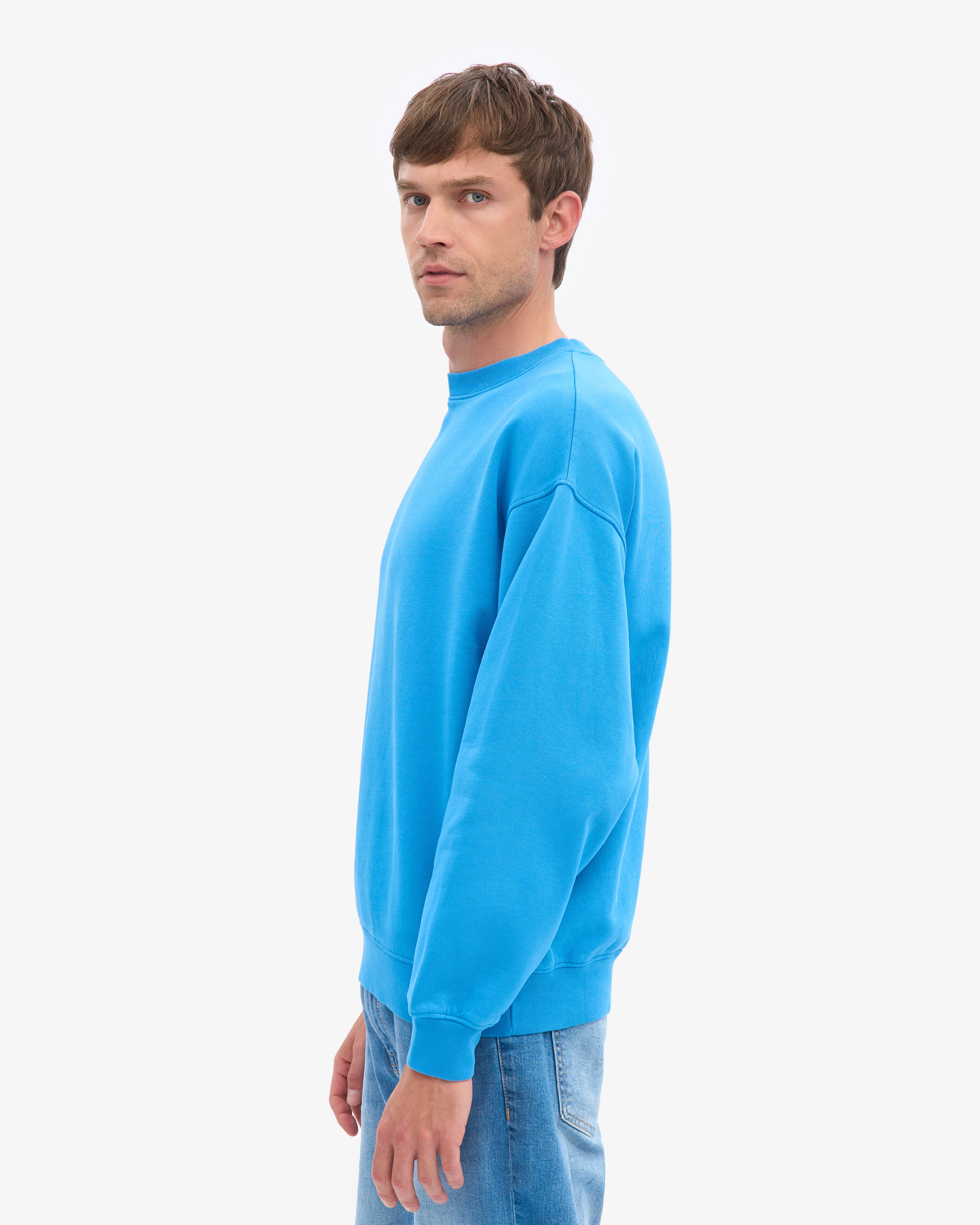 Organic Oversized Crew - Pacific Blue