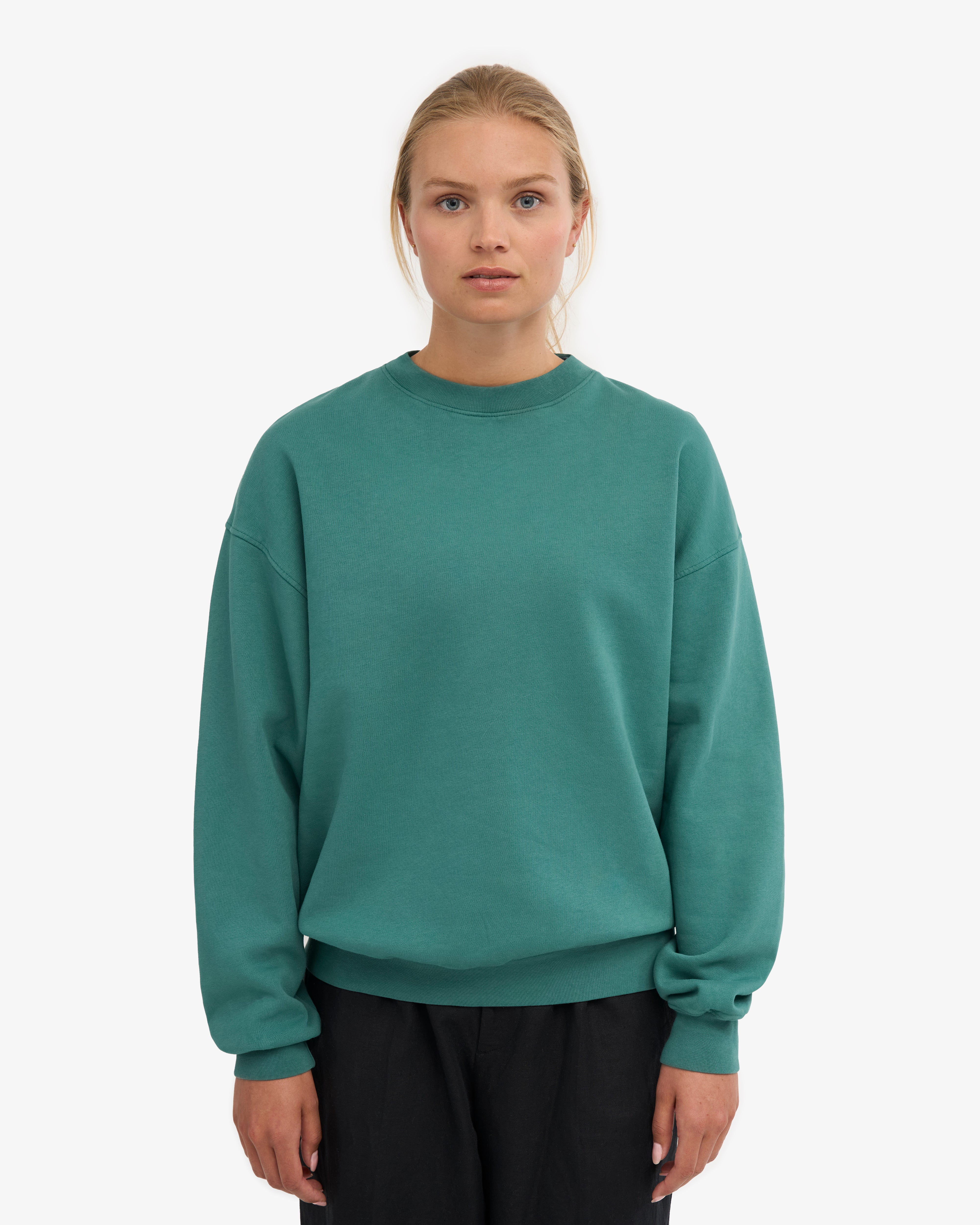 Organic Oversized Crew - Pine Green