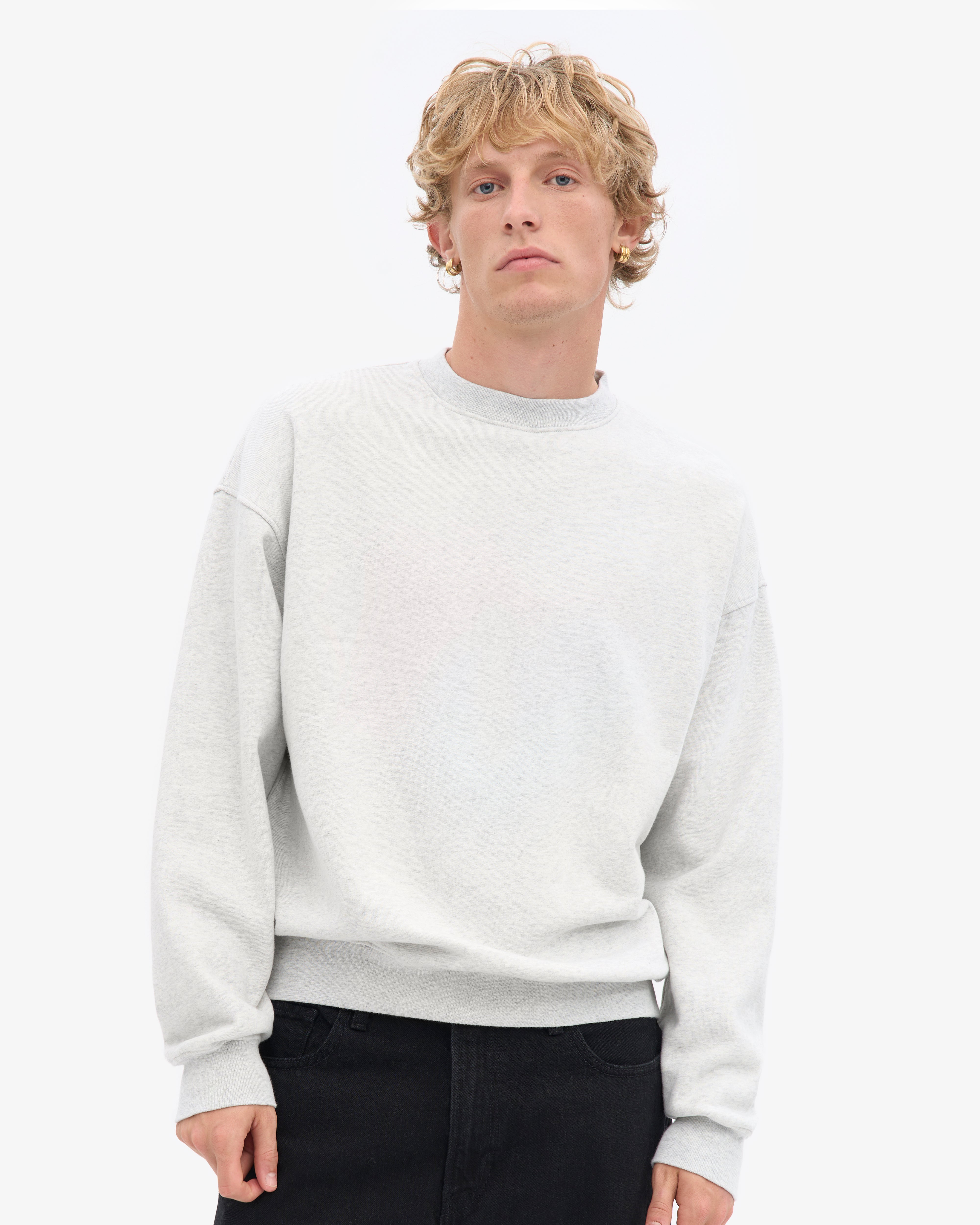 Organic Oversized Crew - Snow Melange