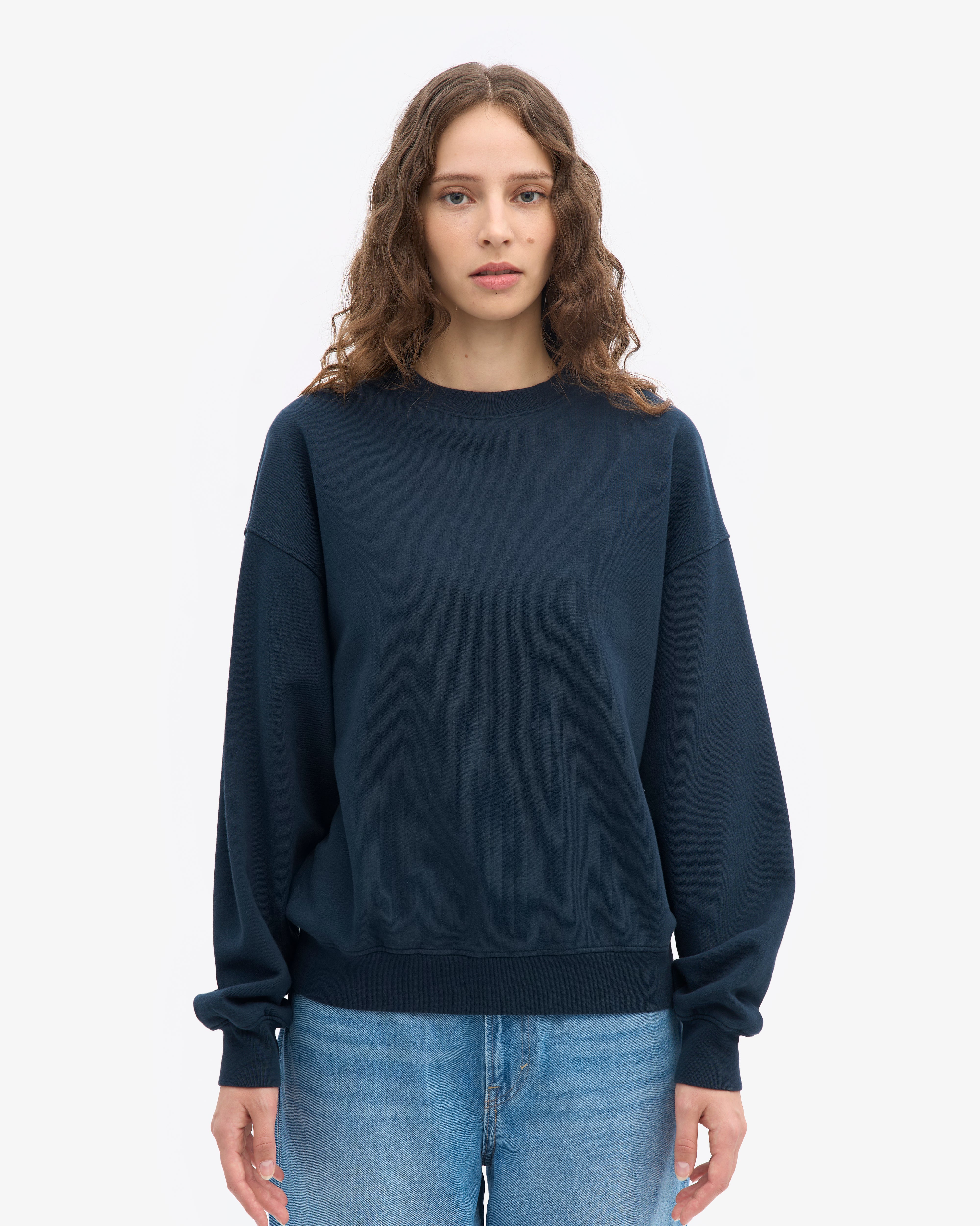 Organic Oversized Crew - Navy Blue