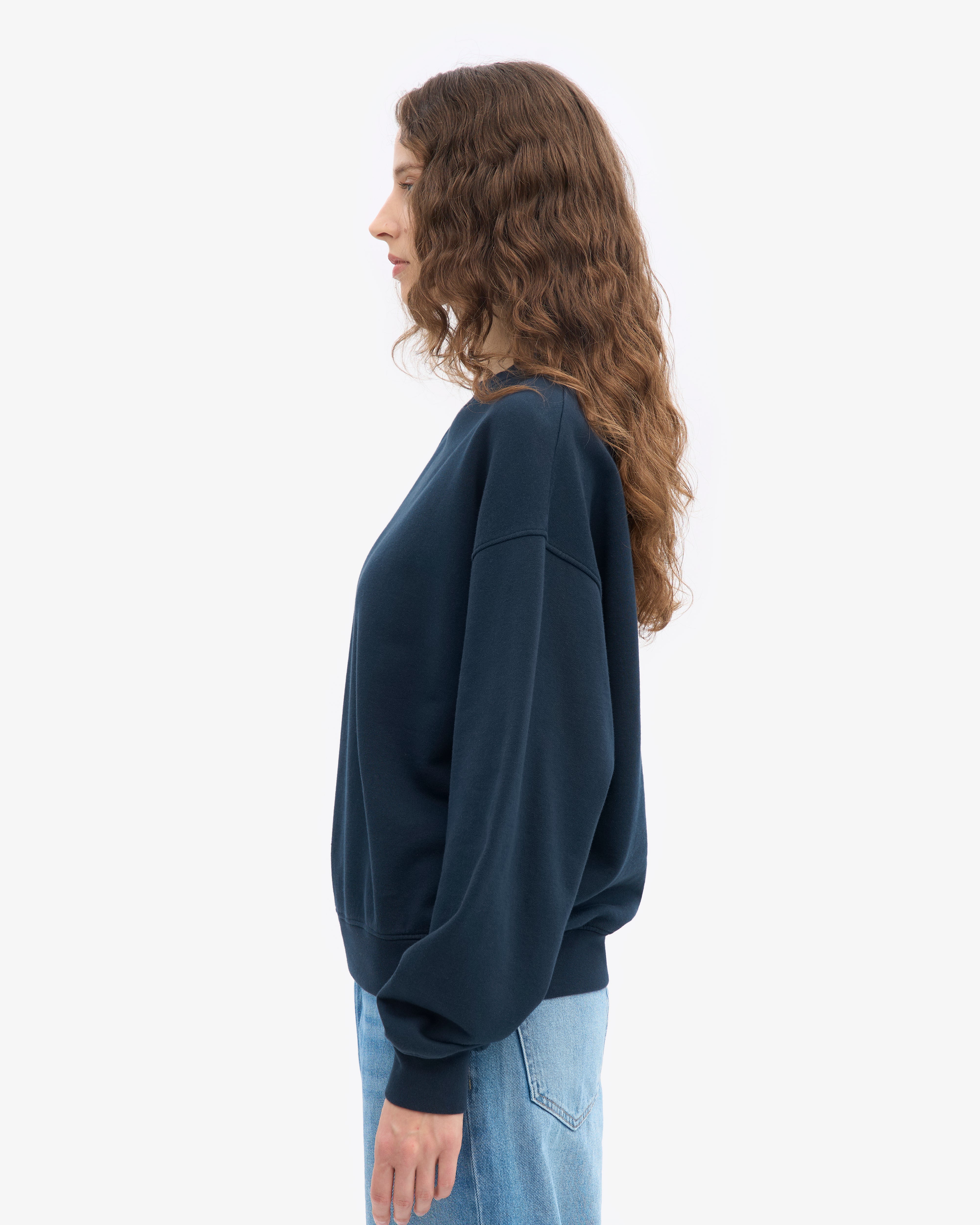 Organic Oversized Crew - Navy Blue