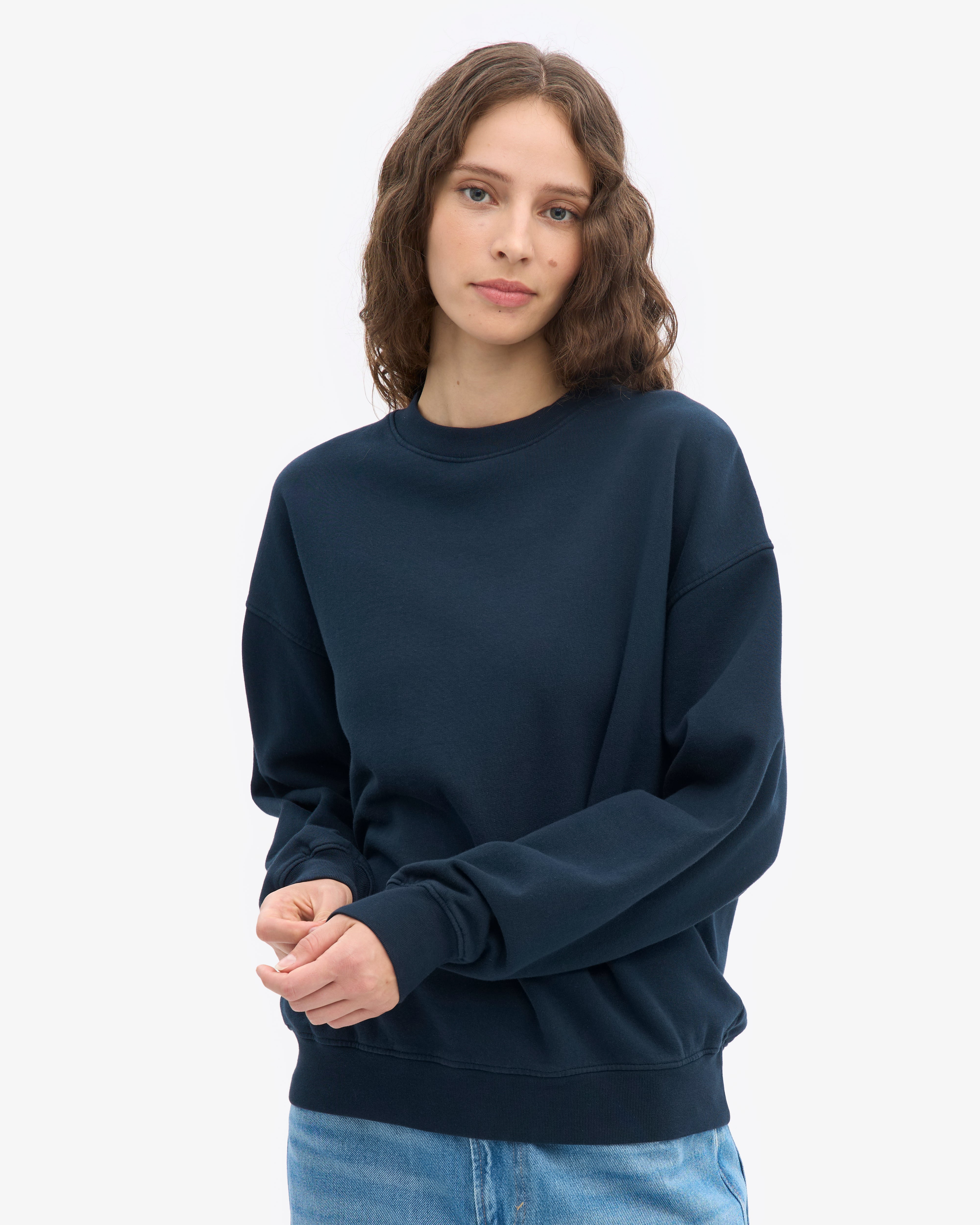 Organic Oversized Crew - Navy Blue