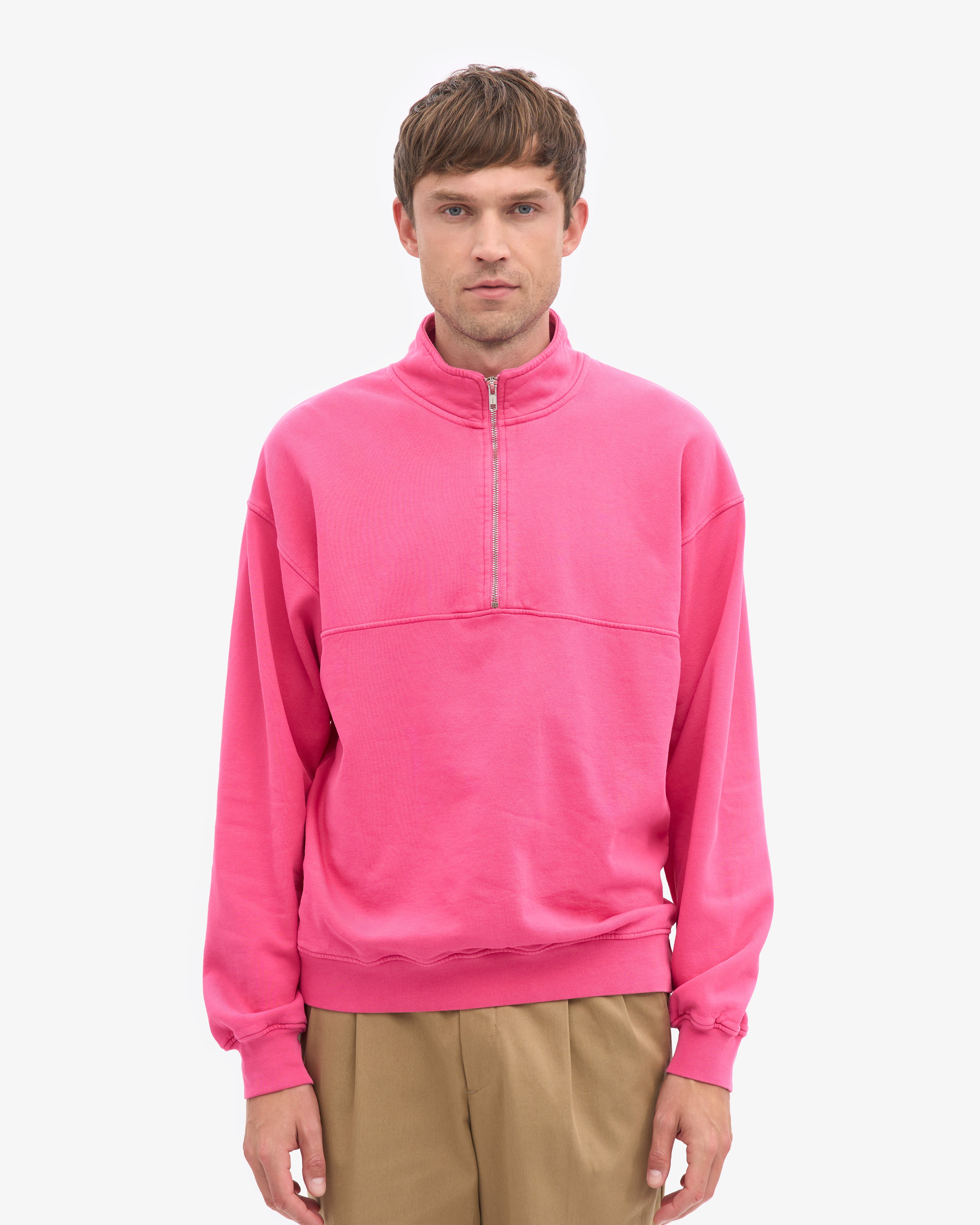 Organic Quarter Zip - Bubblegum Pink