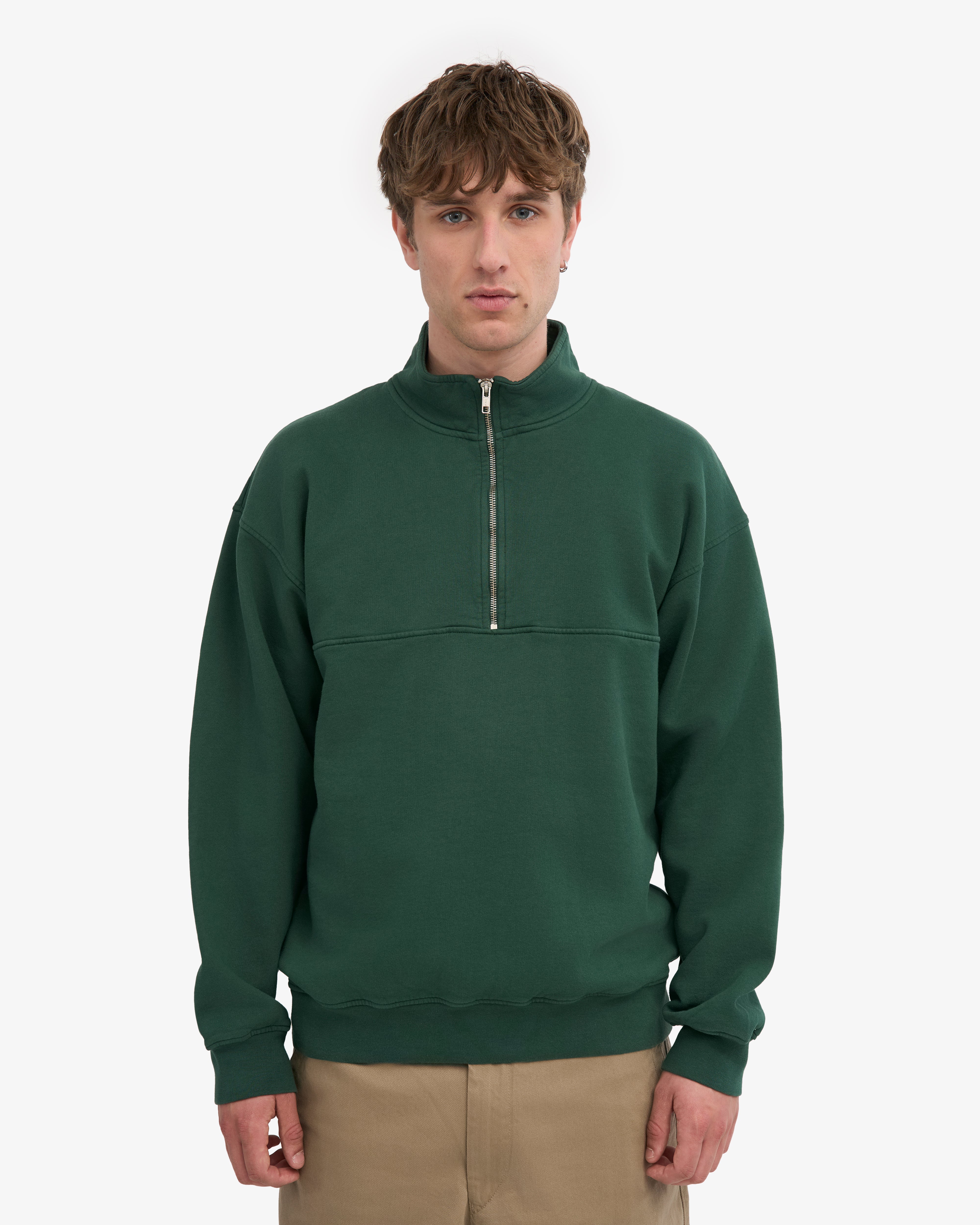 Organic Quarter Zip - Emerald Green