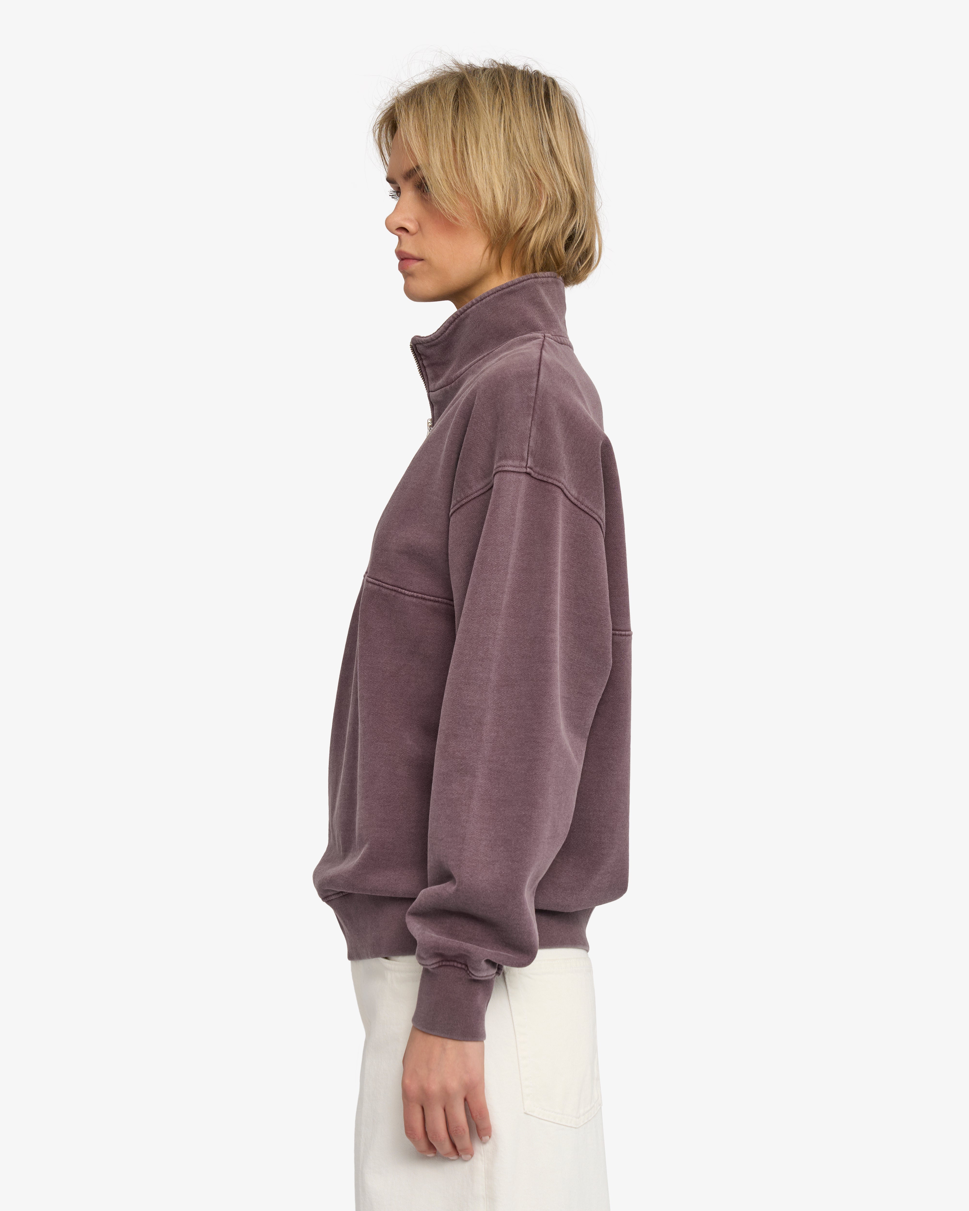 Organic Quarter Zip - Faded Grape