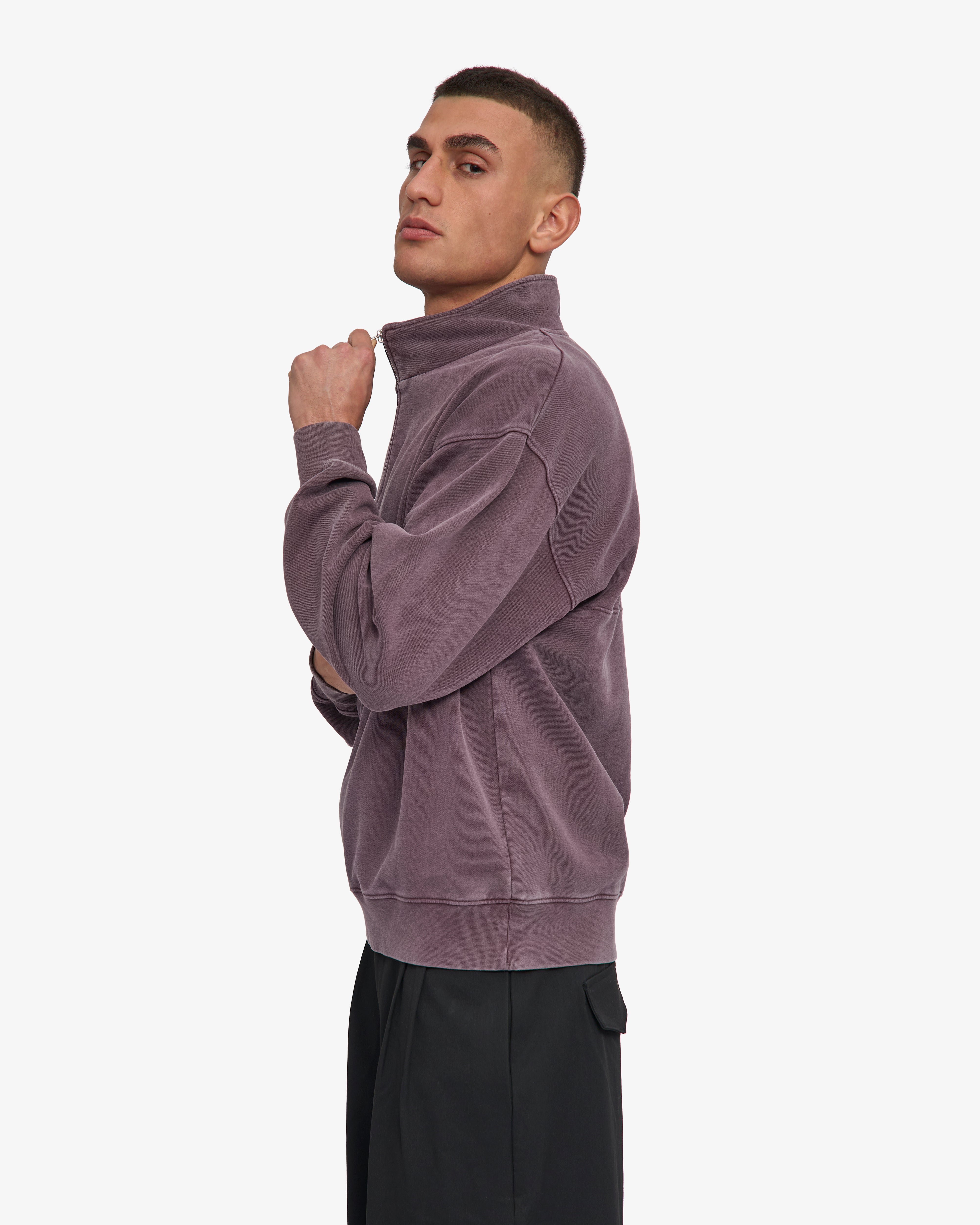 Organic Quarter Zip - Faded Grape