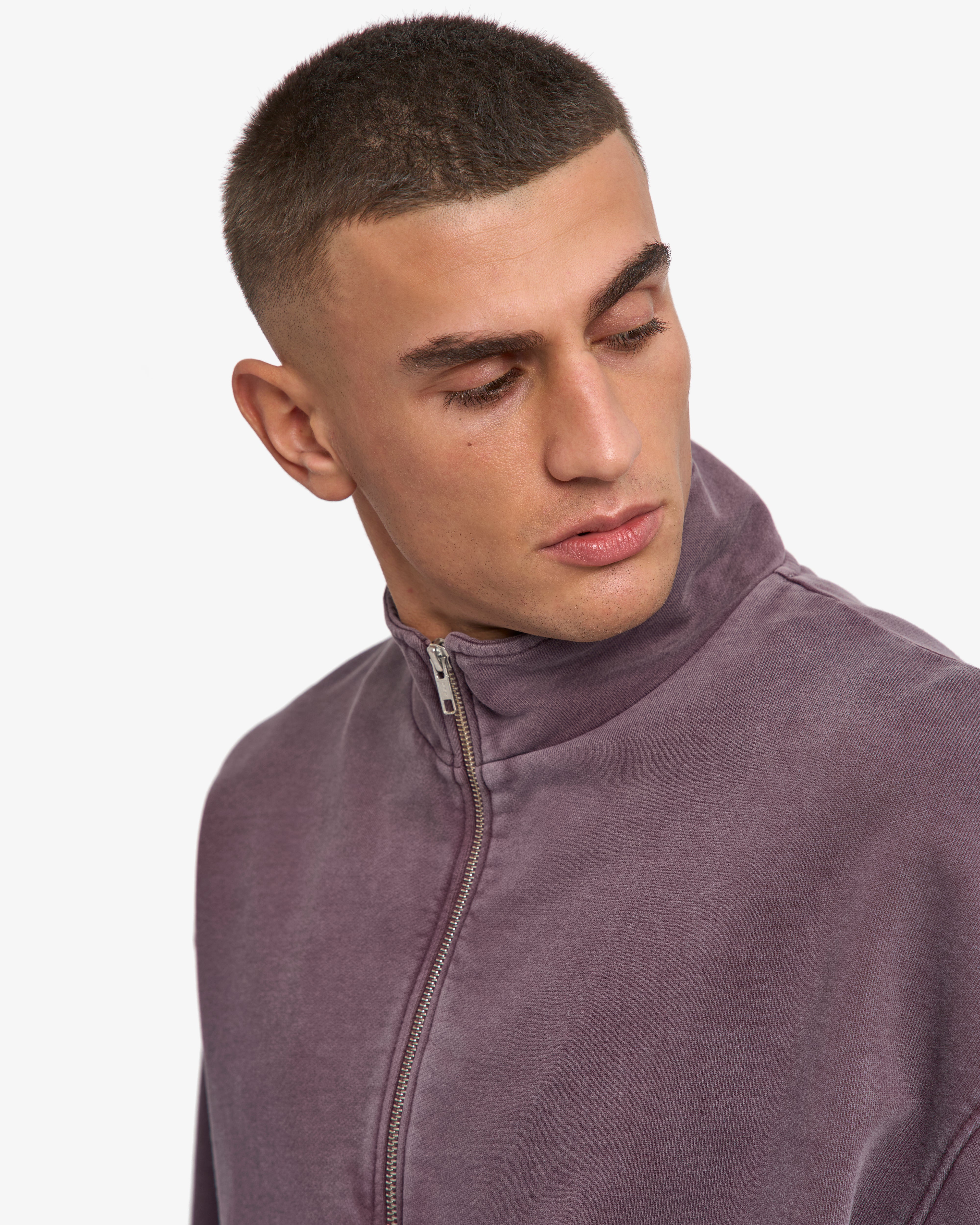 Organic Quarter Zip - Faded Grape