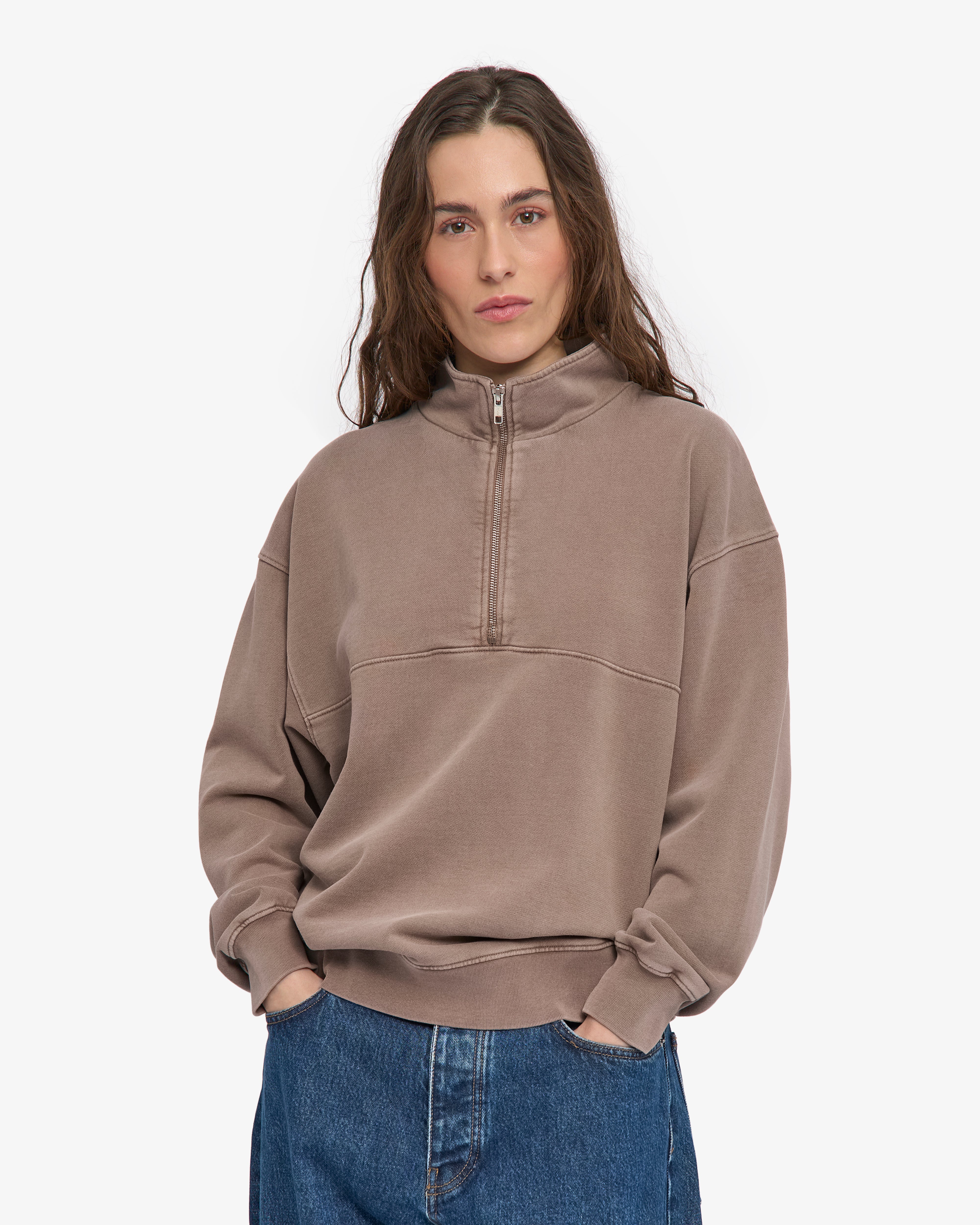 Organic Quarter Zip - Faded Khaki