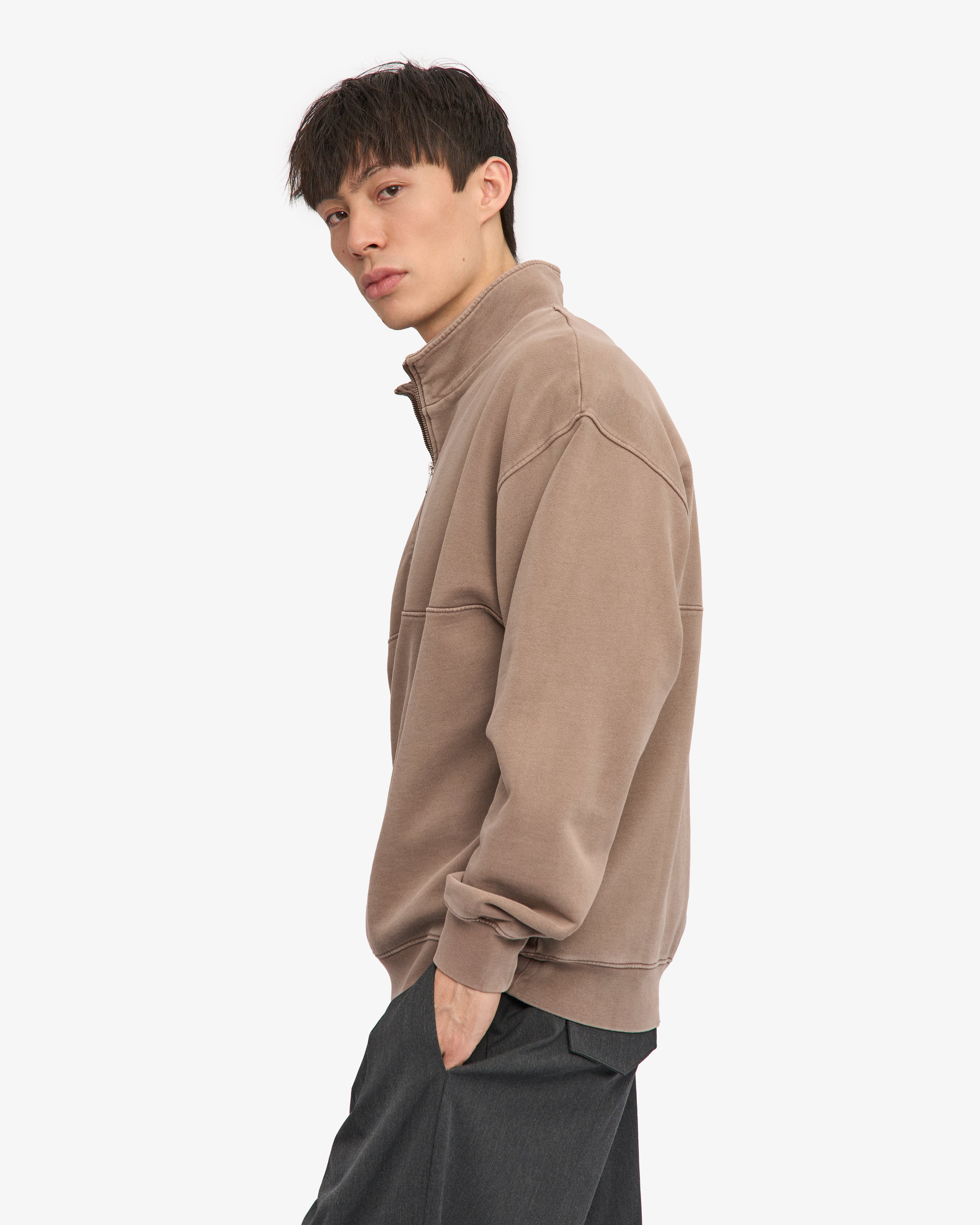 Organic Quarter Zip - Faded Khaki