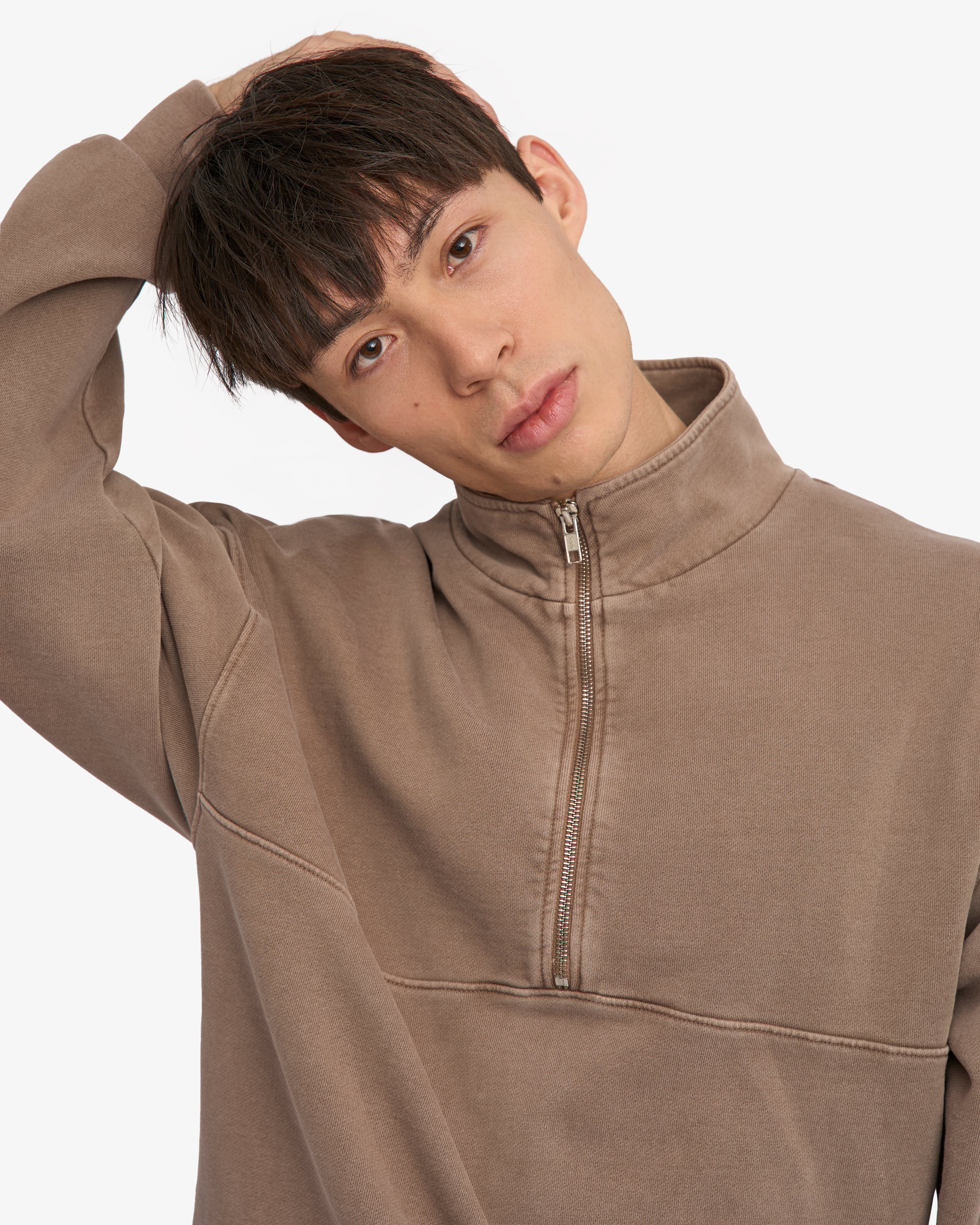 Organic Quarter Zip - Faded Khaki