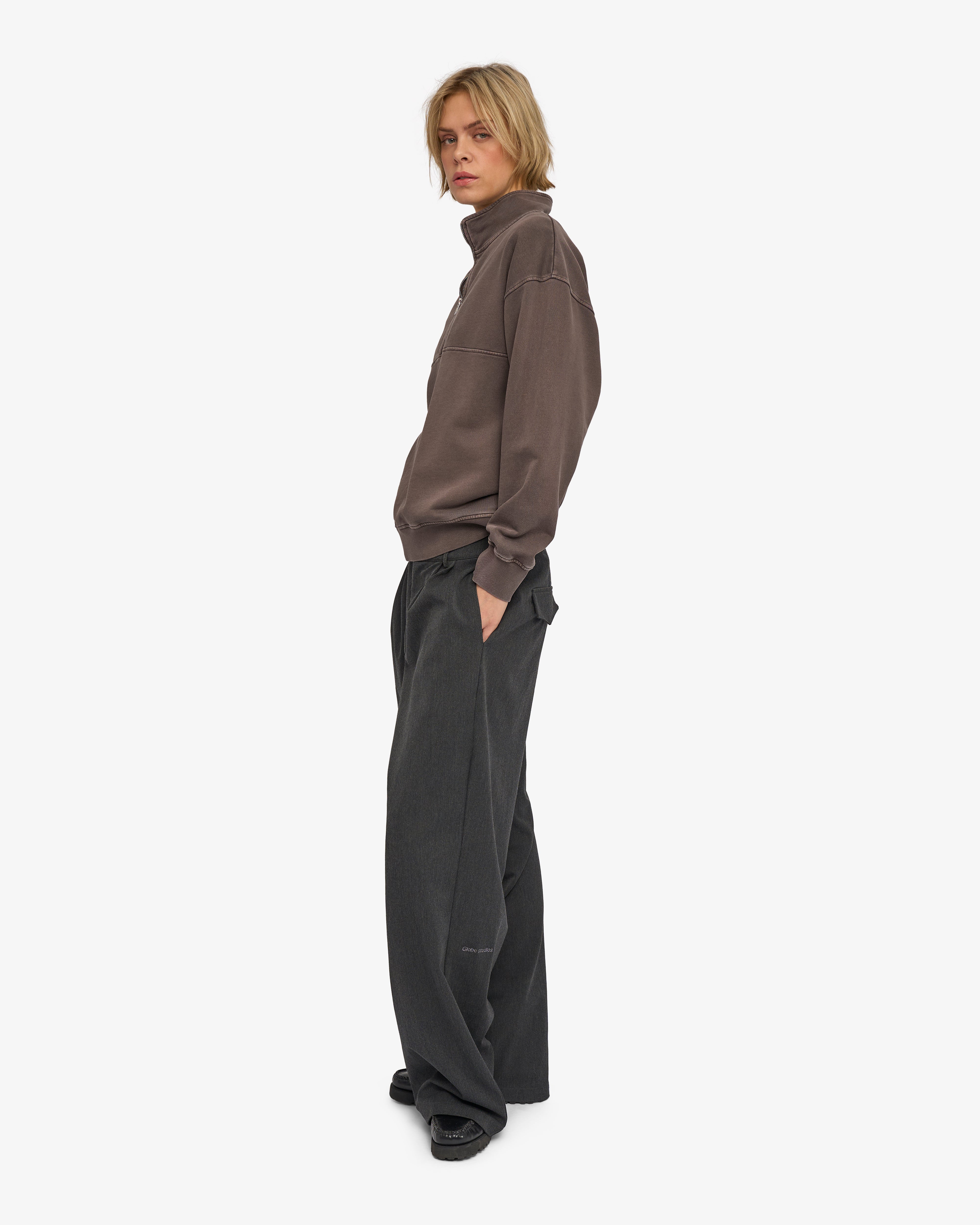 Organic Quarter Zip - Faded Mud