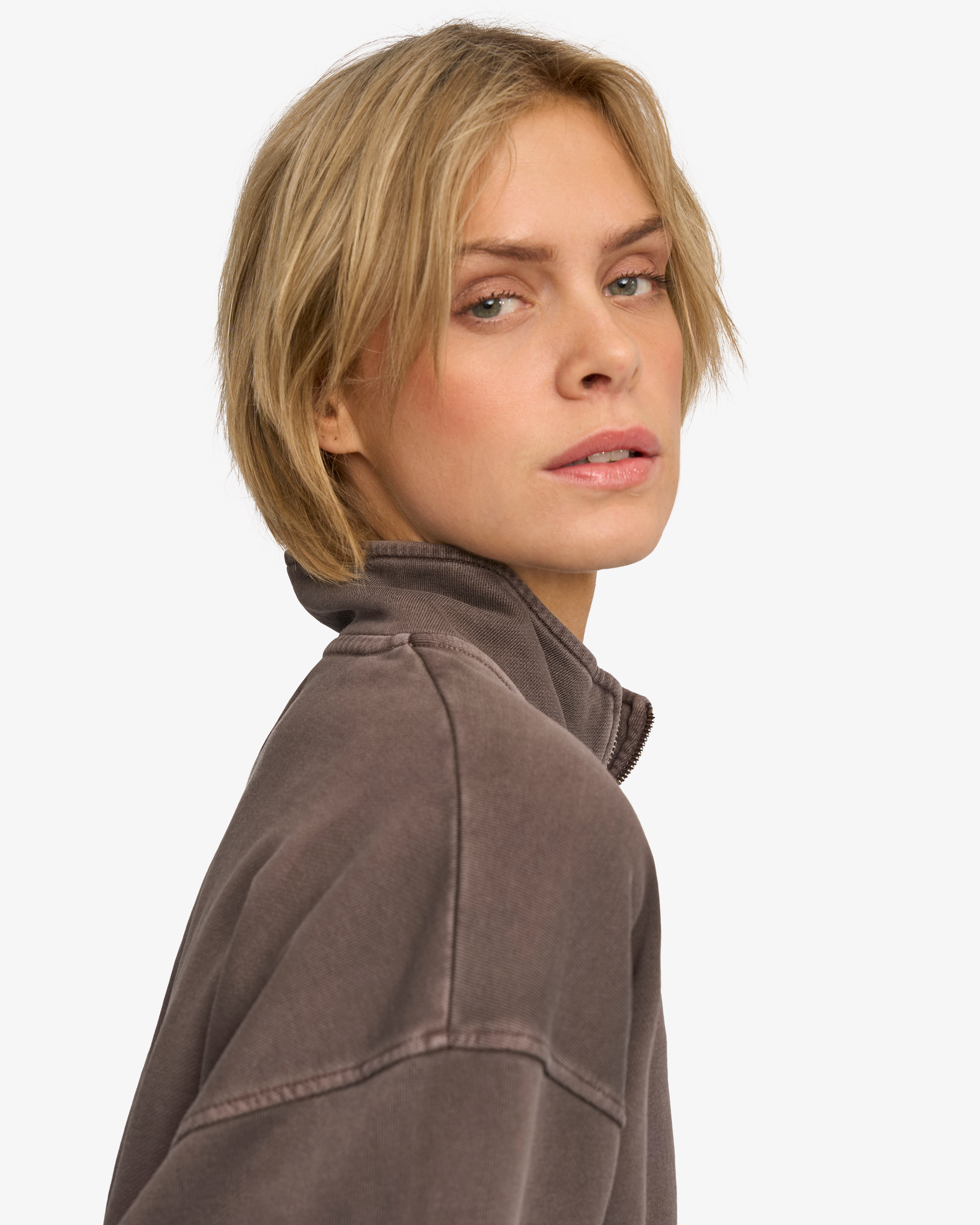 Organic Quarter Zip - Faded Mud