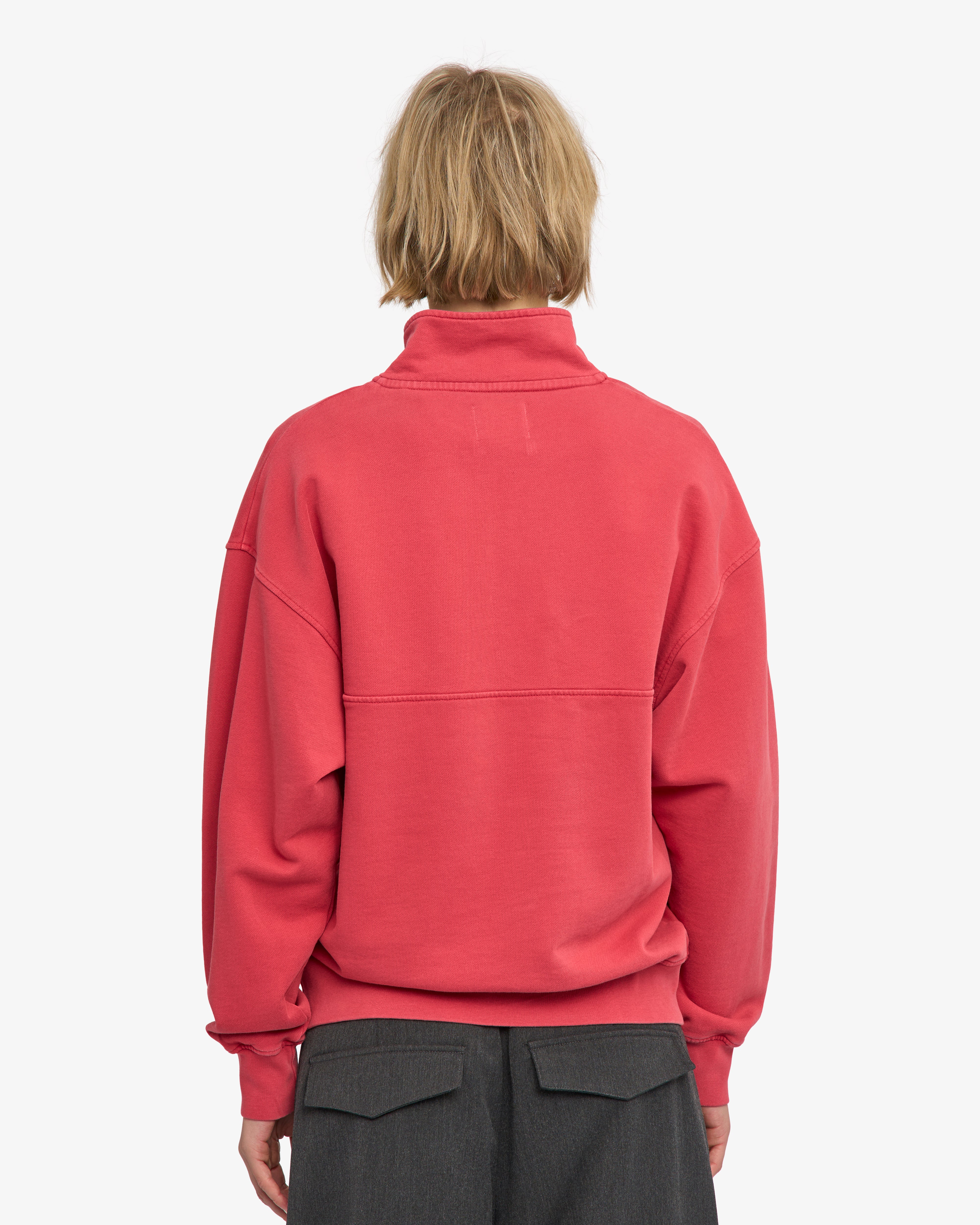 Organic Quarter Zip - Faded Red