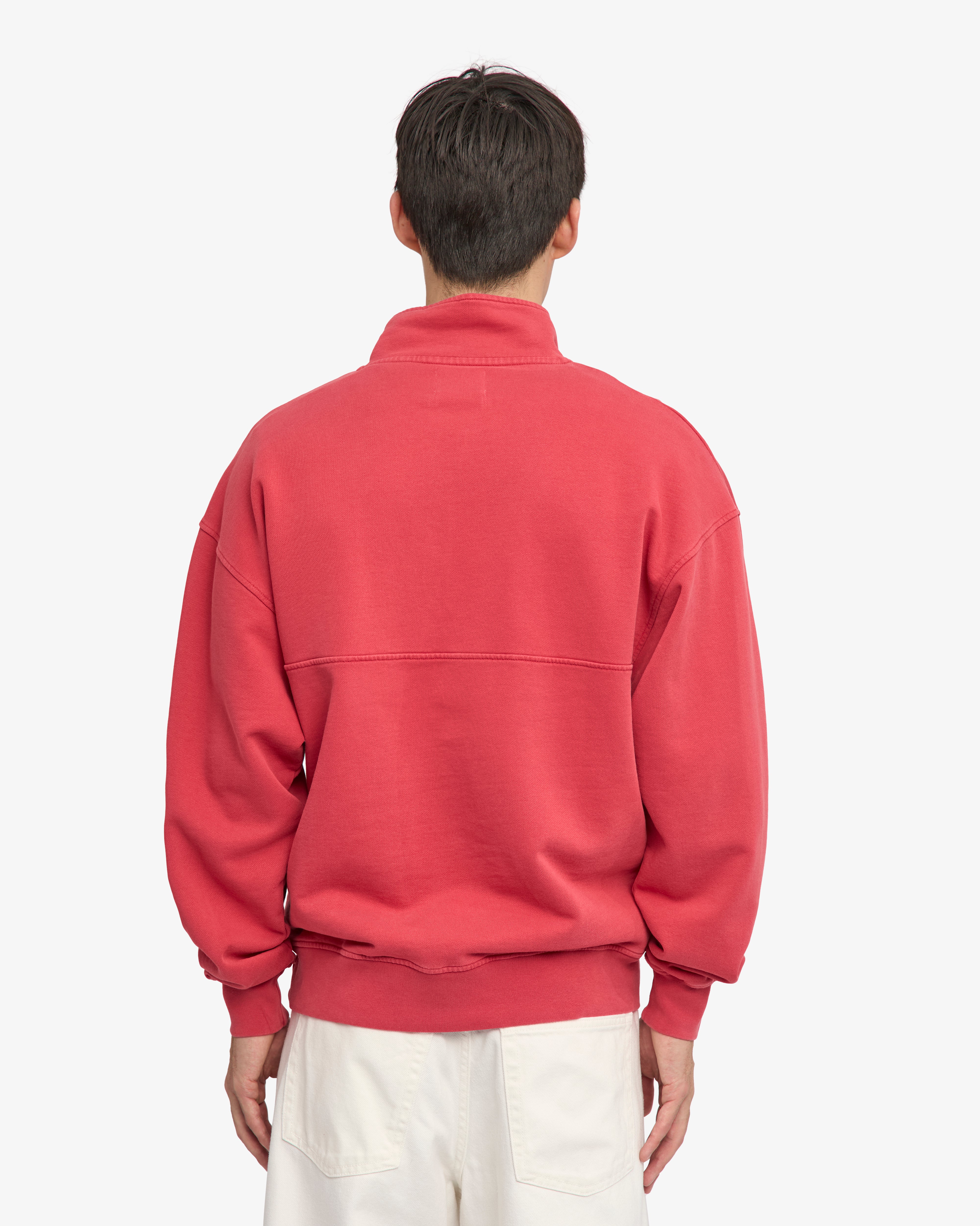 Organic Quarter Zip - Faded Red