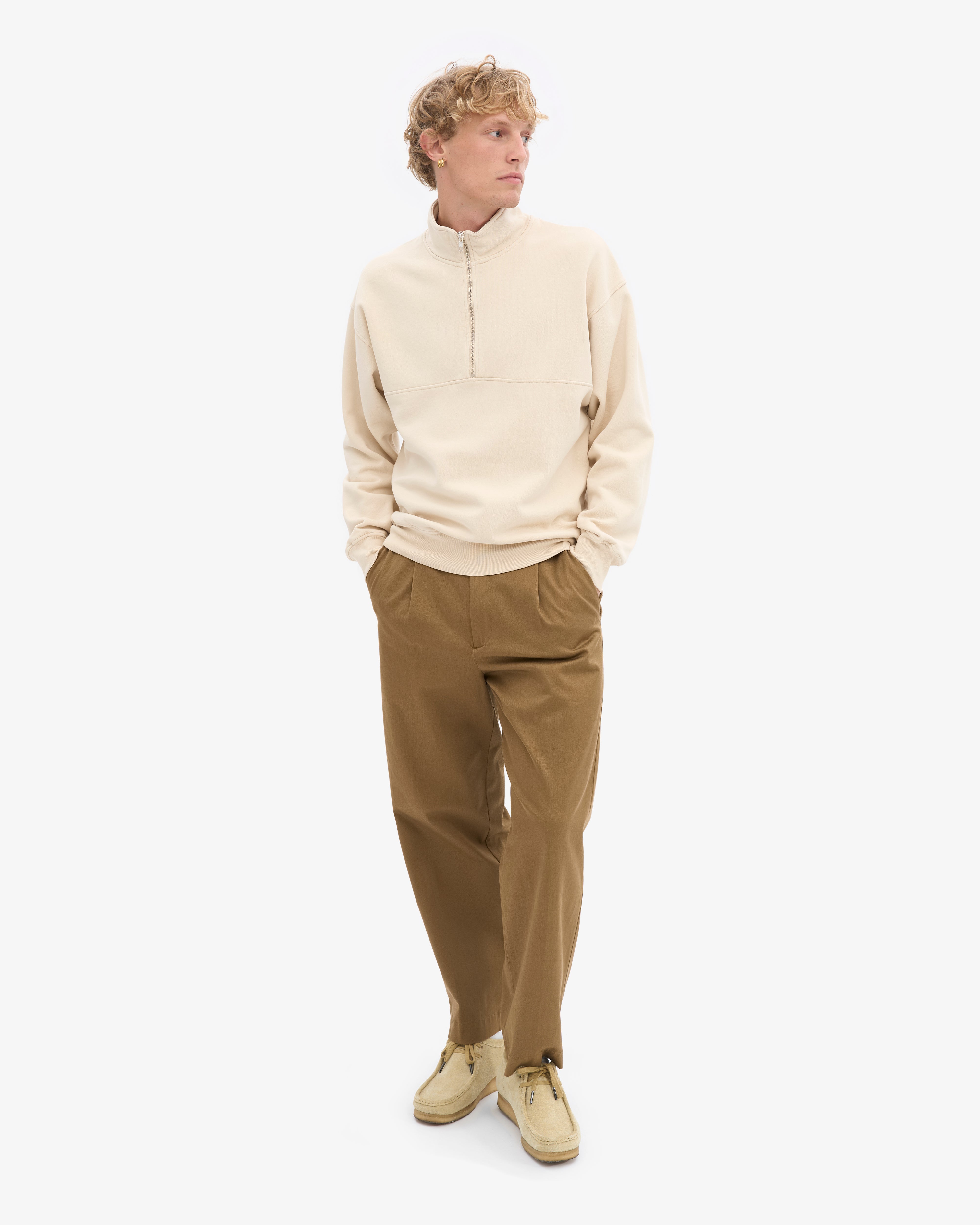 Organic Quarter Zip - Ivory White