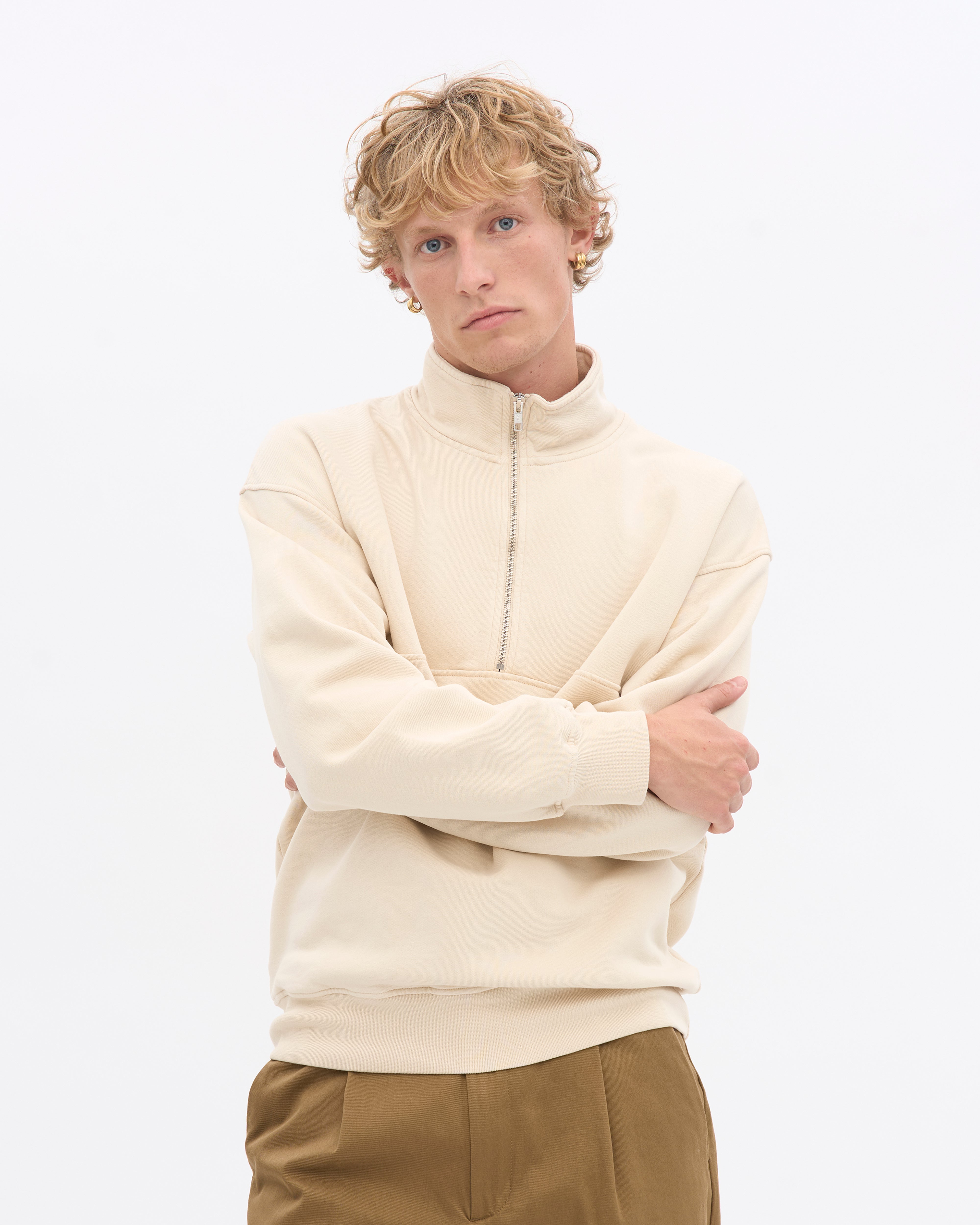 Organic Quarter Zip - Ivory White