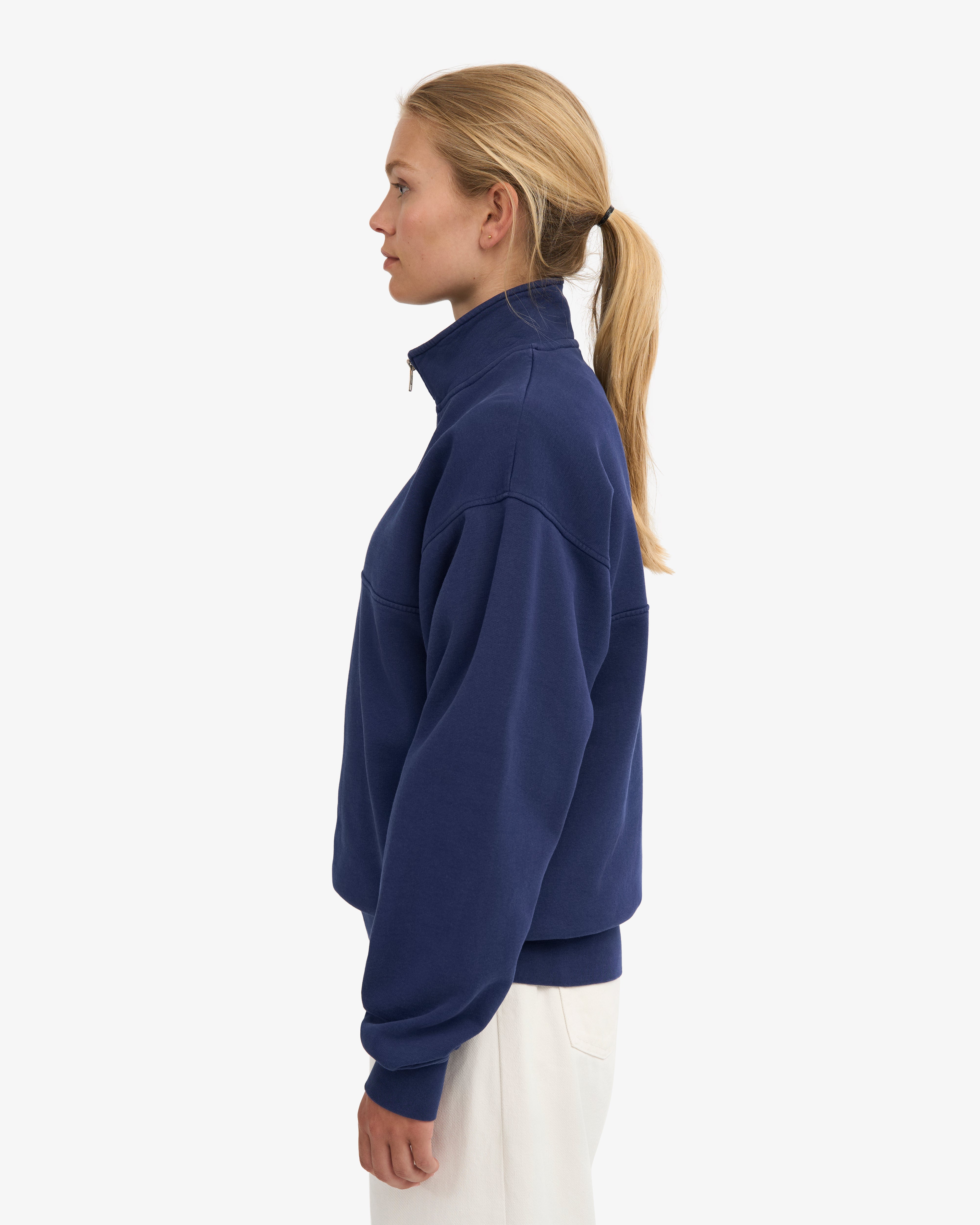 Organic Quarter Zip - Marine Blue
