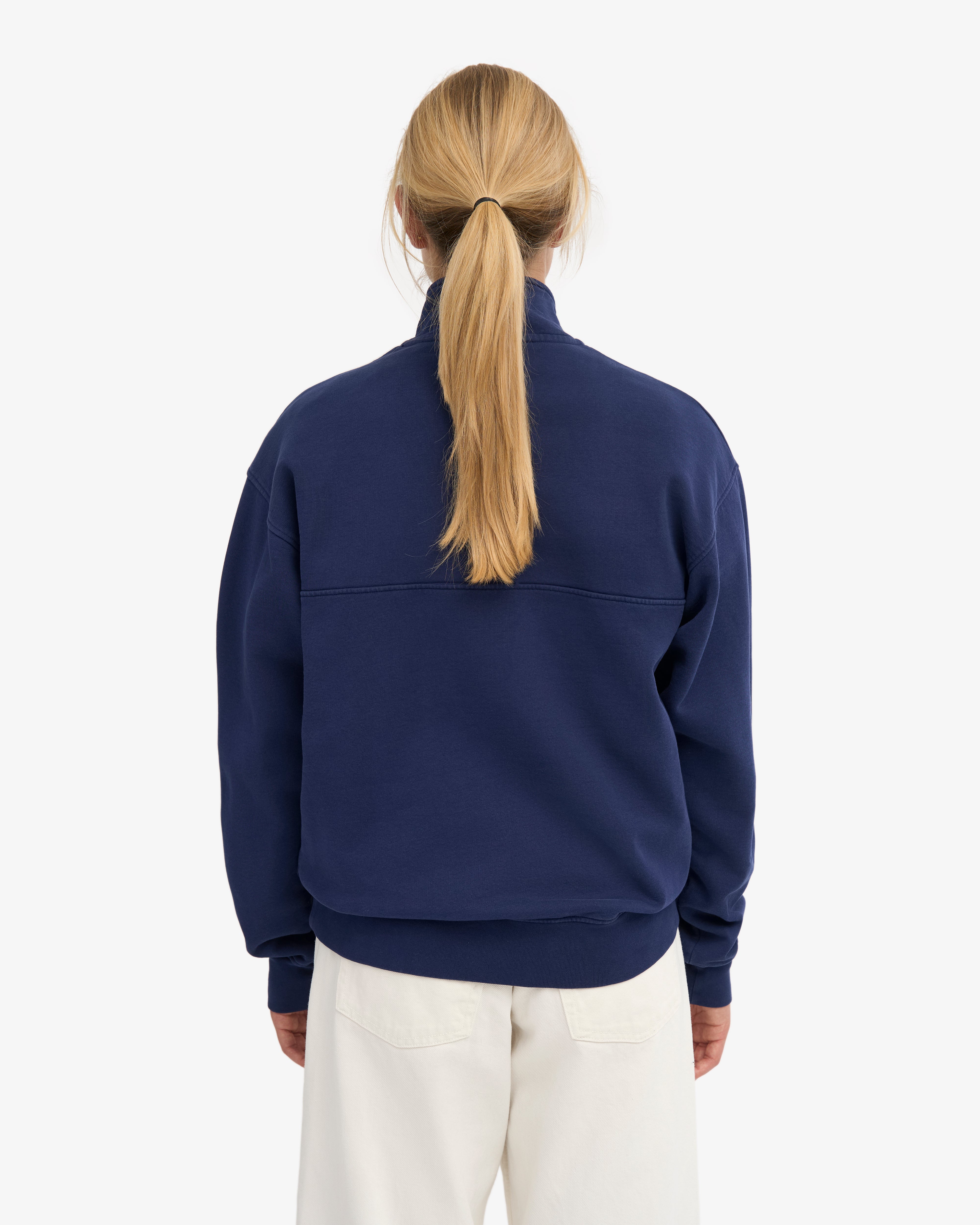 Organic Quarter Zip - Marine Blue