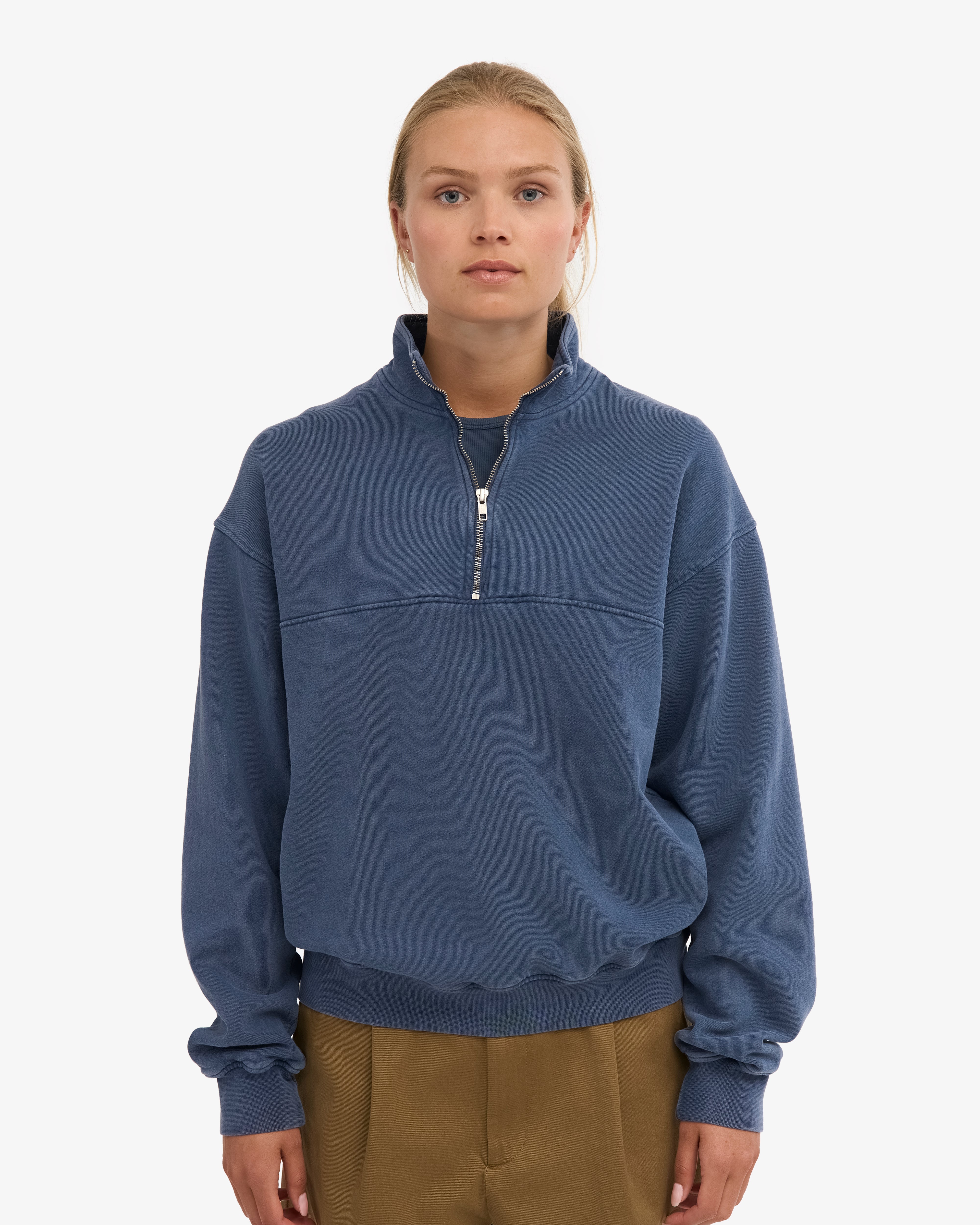 Organic Quarter Zip - Neptune Blue