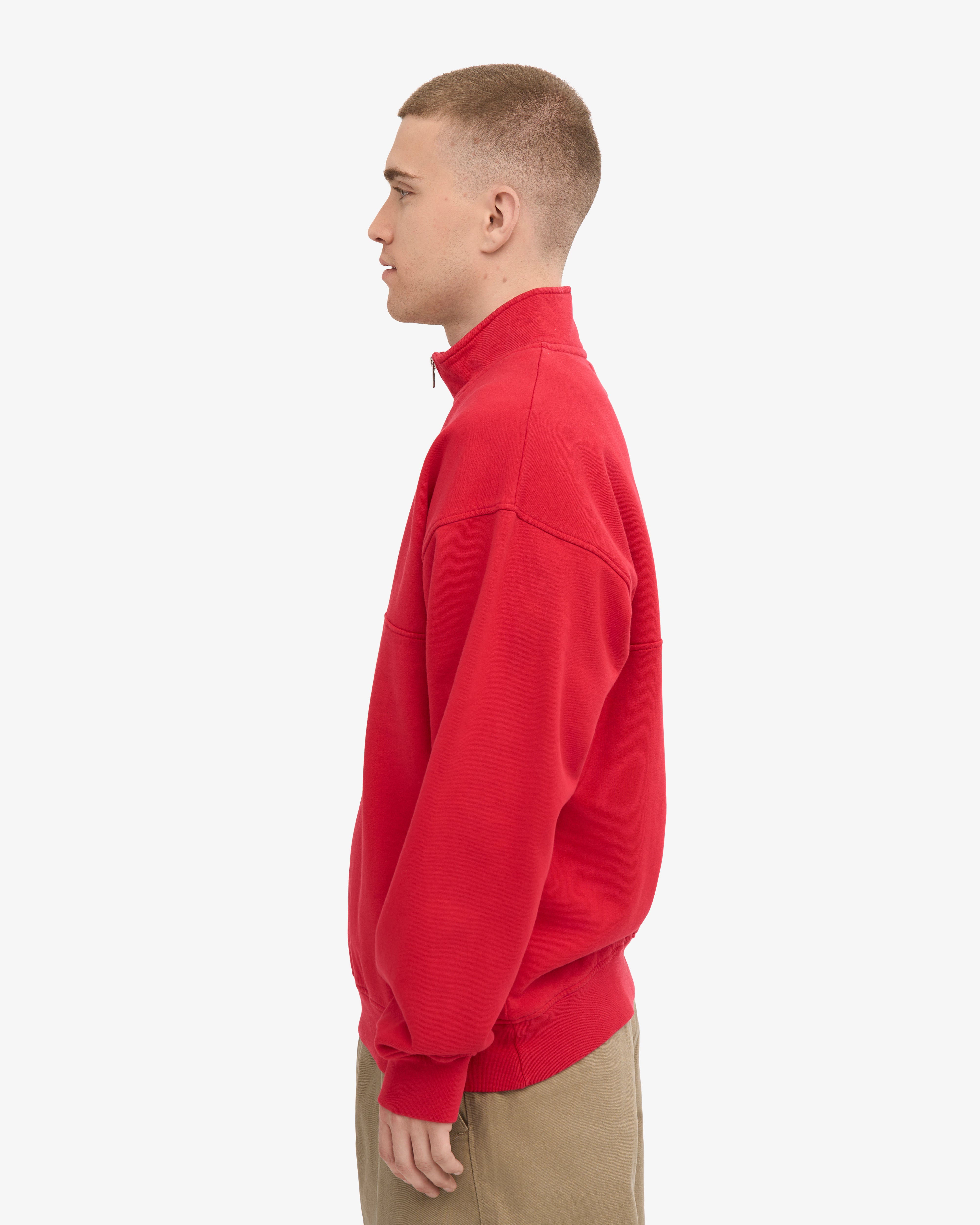Organic Quarter Zip - Scarlet Red