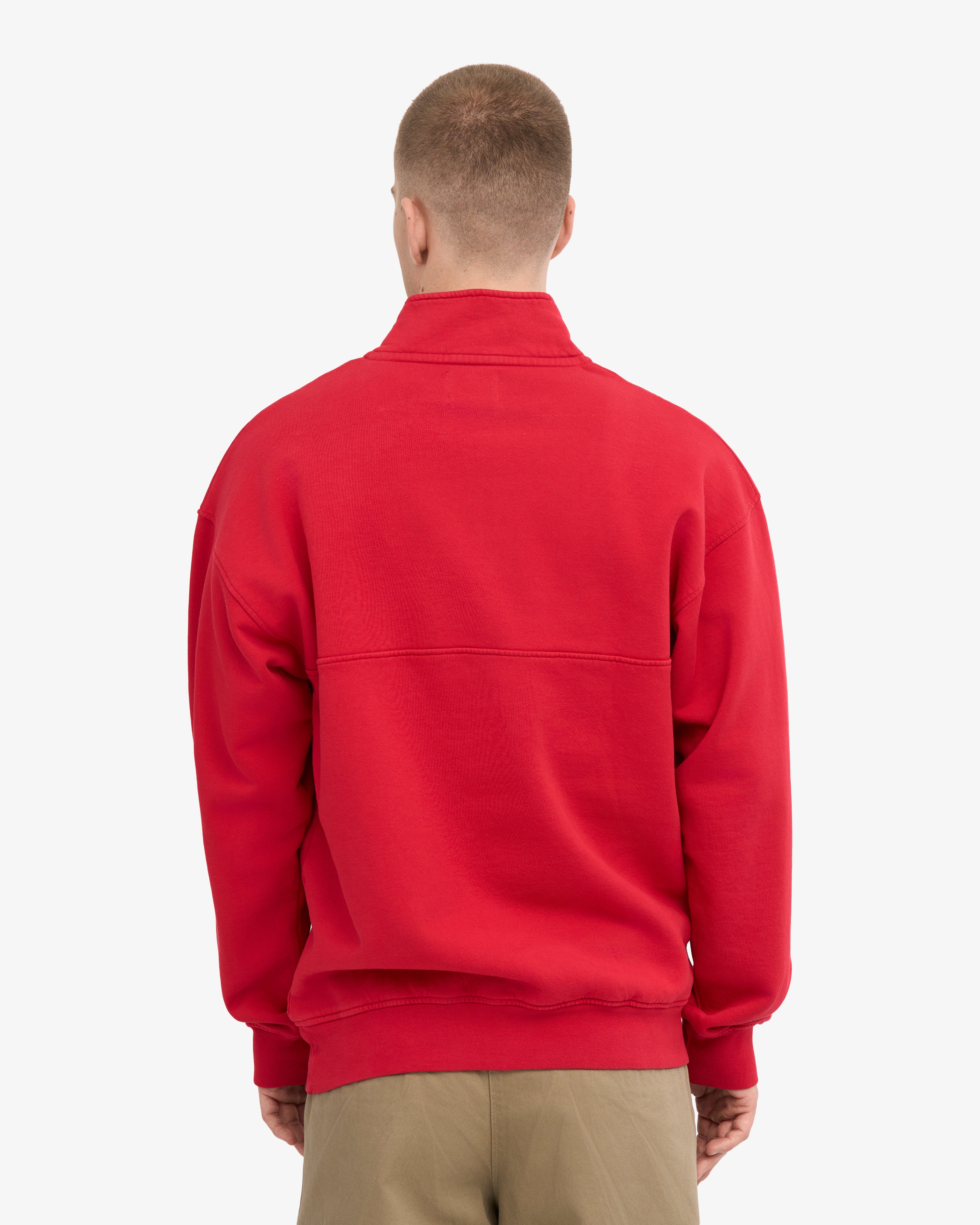 Organic Quarter Zip - Scarlet Red