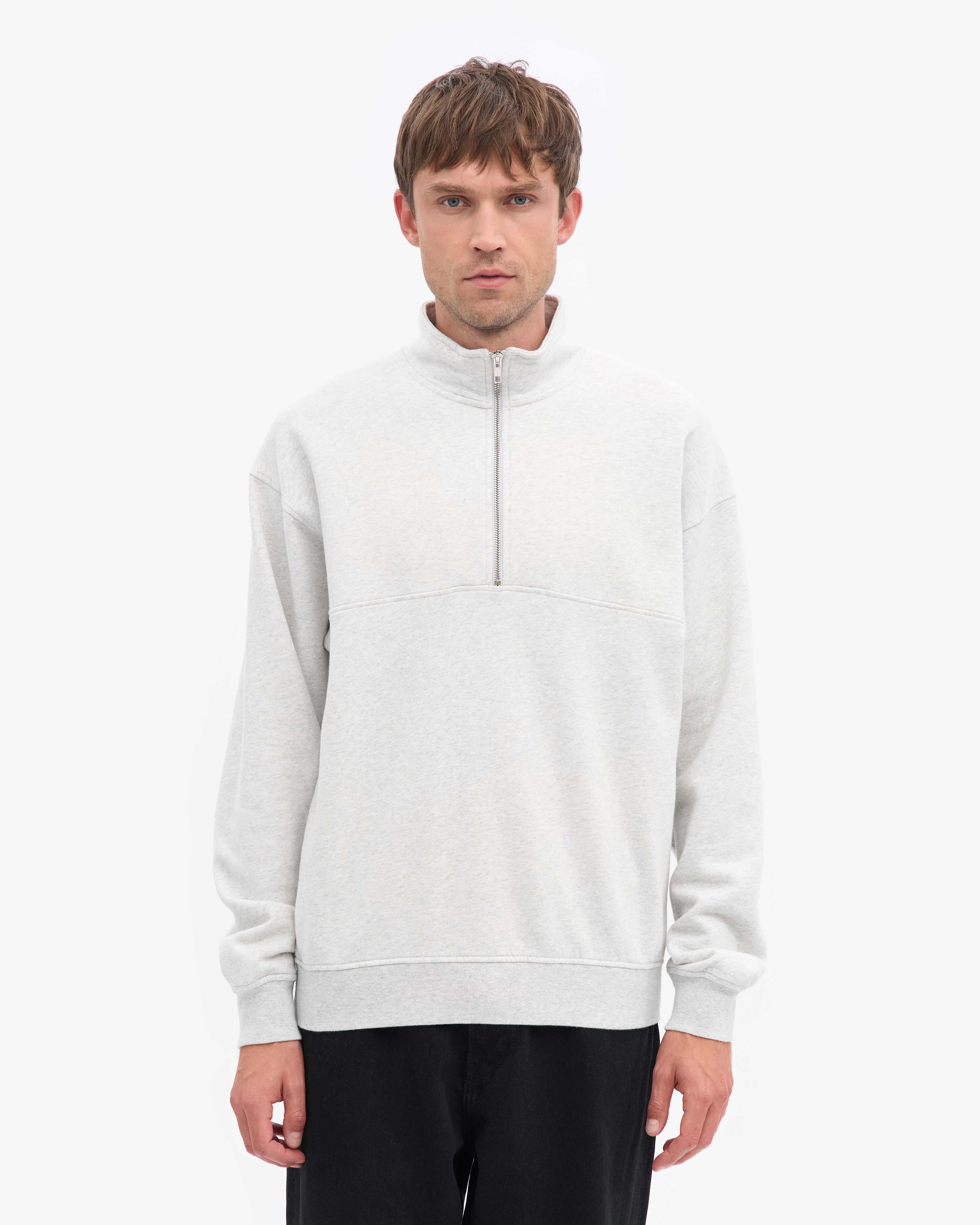 Organic Quarter Zip - Snow Melange