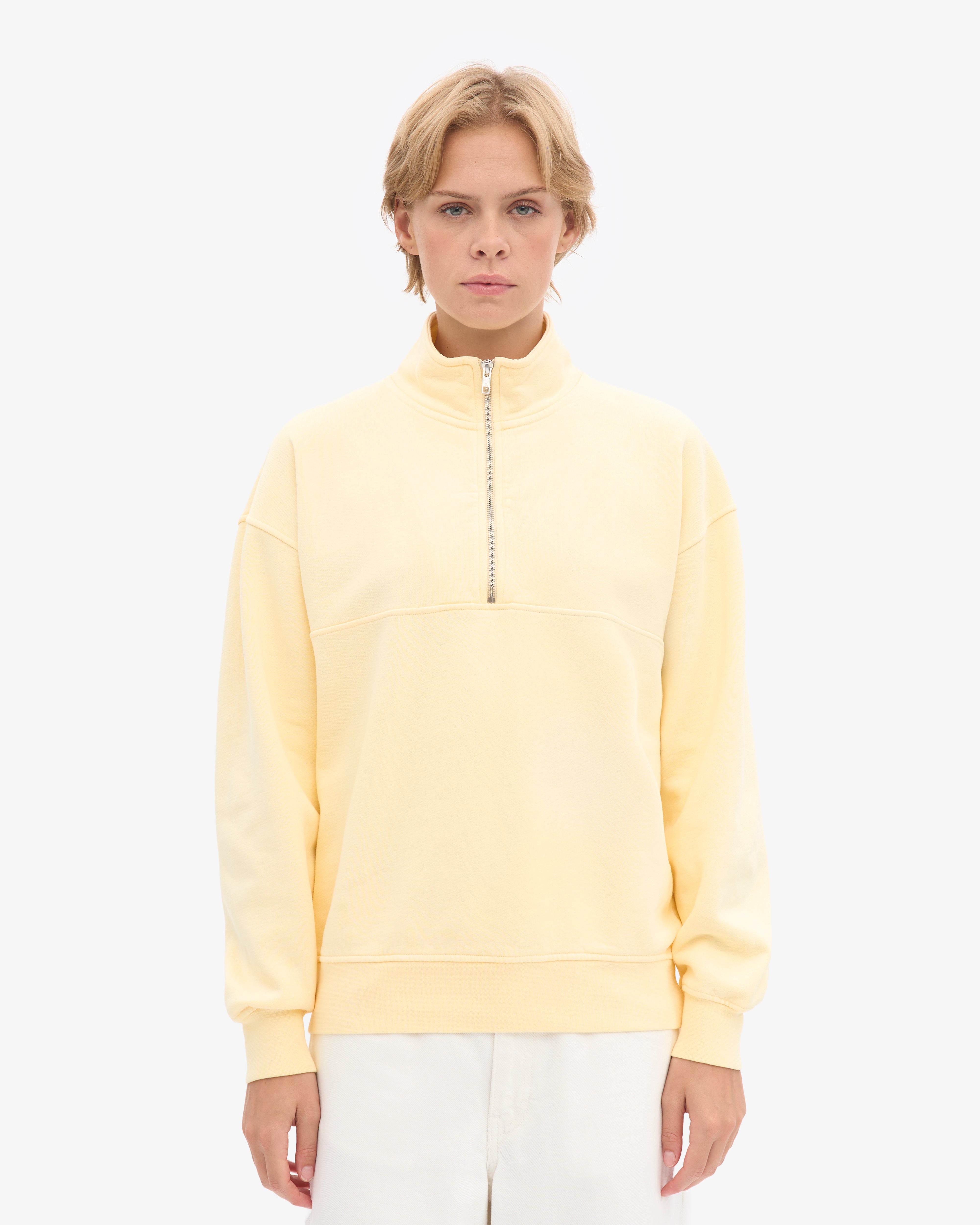 Organic Quarter Zip - Soft Yellow