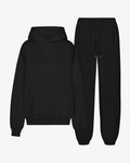 Organic Relaxed Hood Sweatsuit - Deep Black