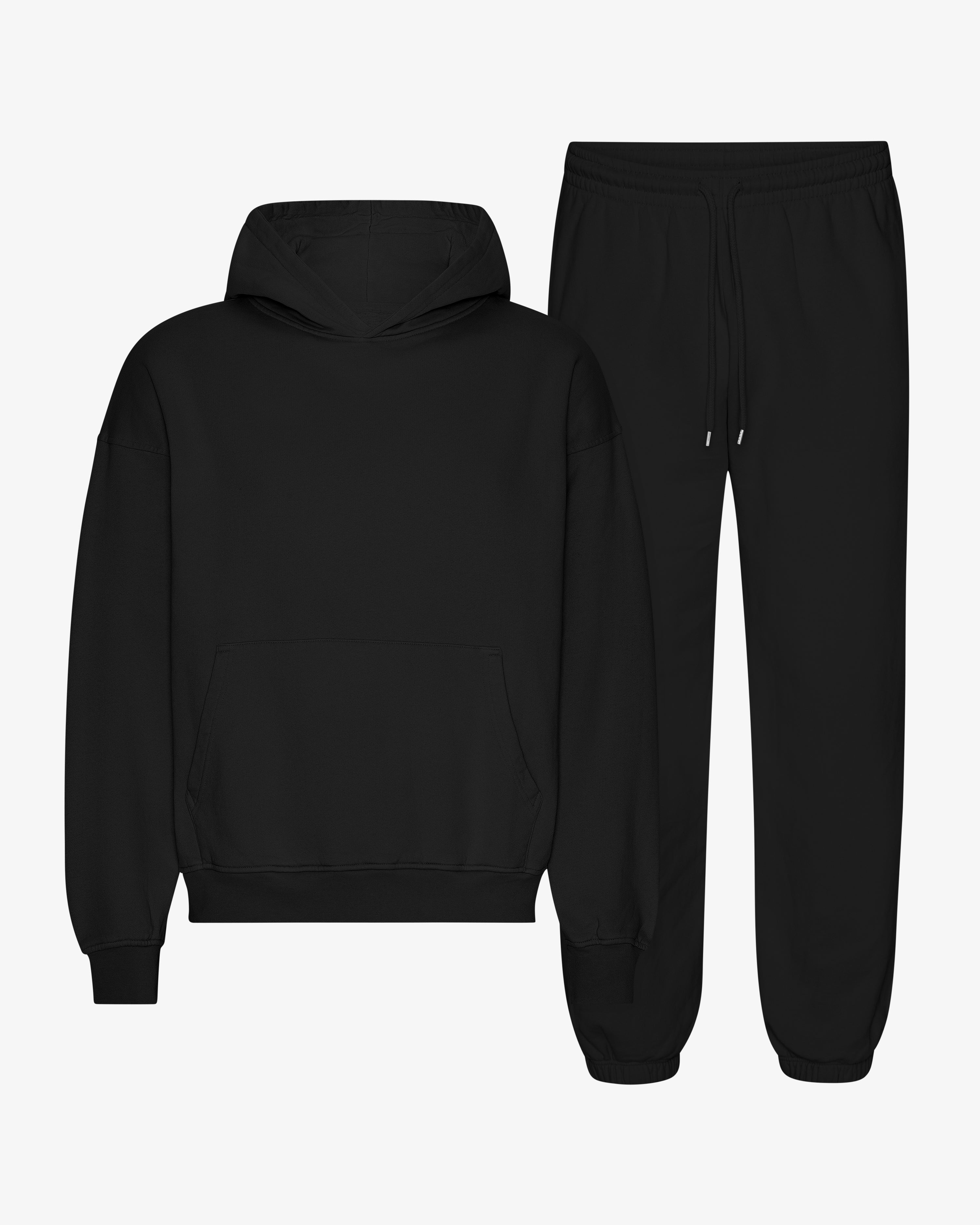 Organic Relaxed Hood Sweatsuit - Deep Black