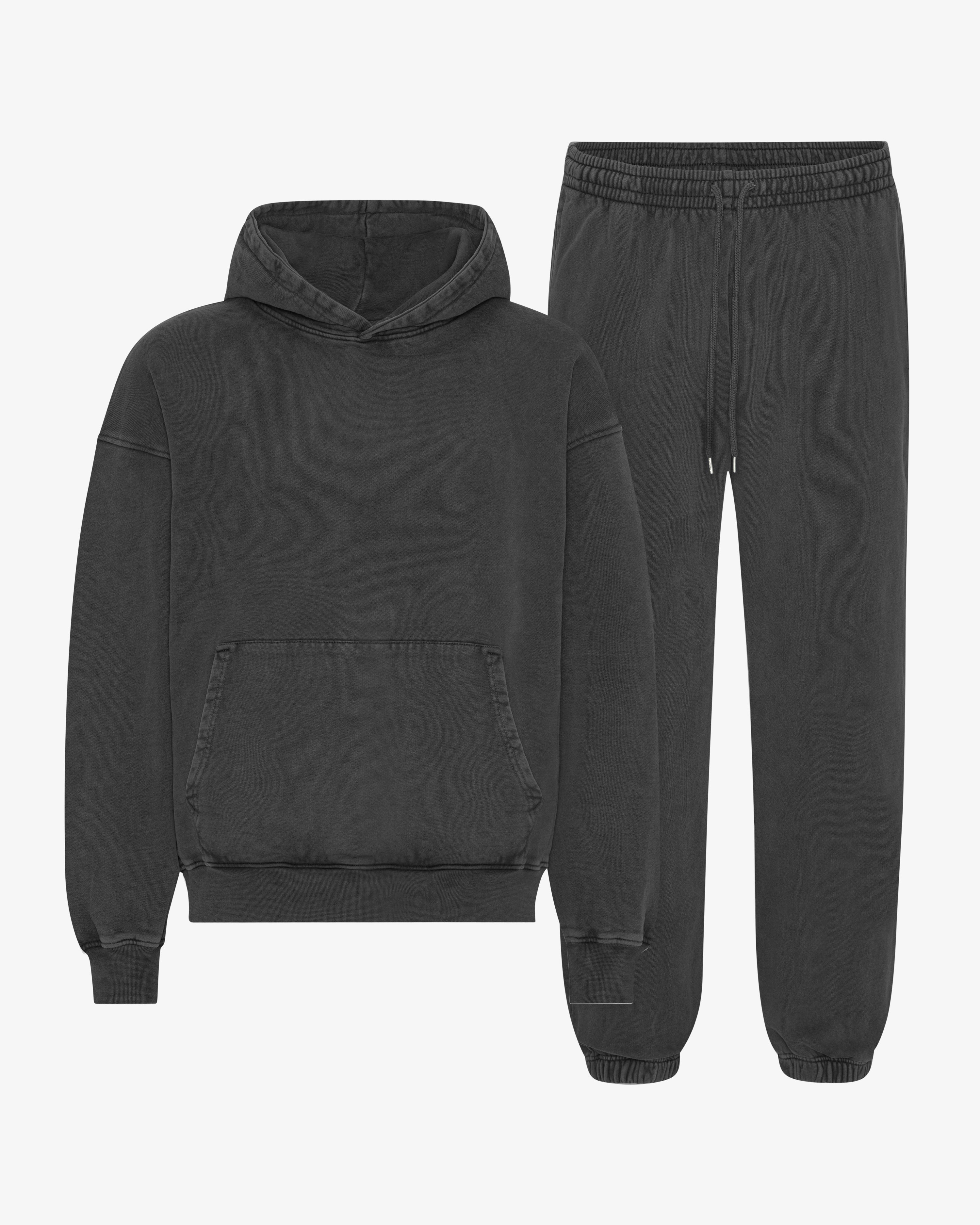 Organic Relaxed Hood Sweatsuit - Faded Black