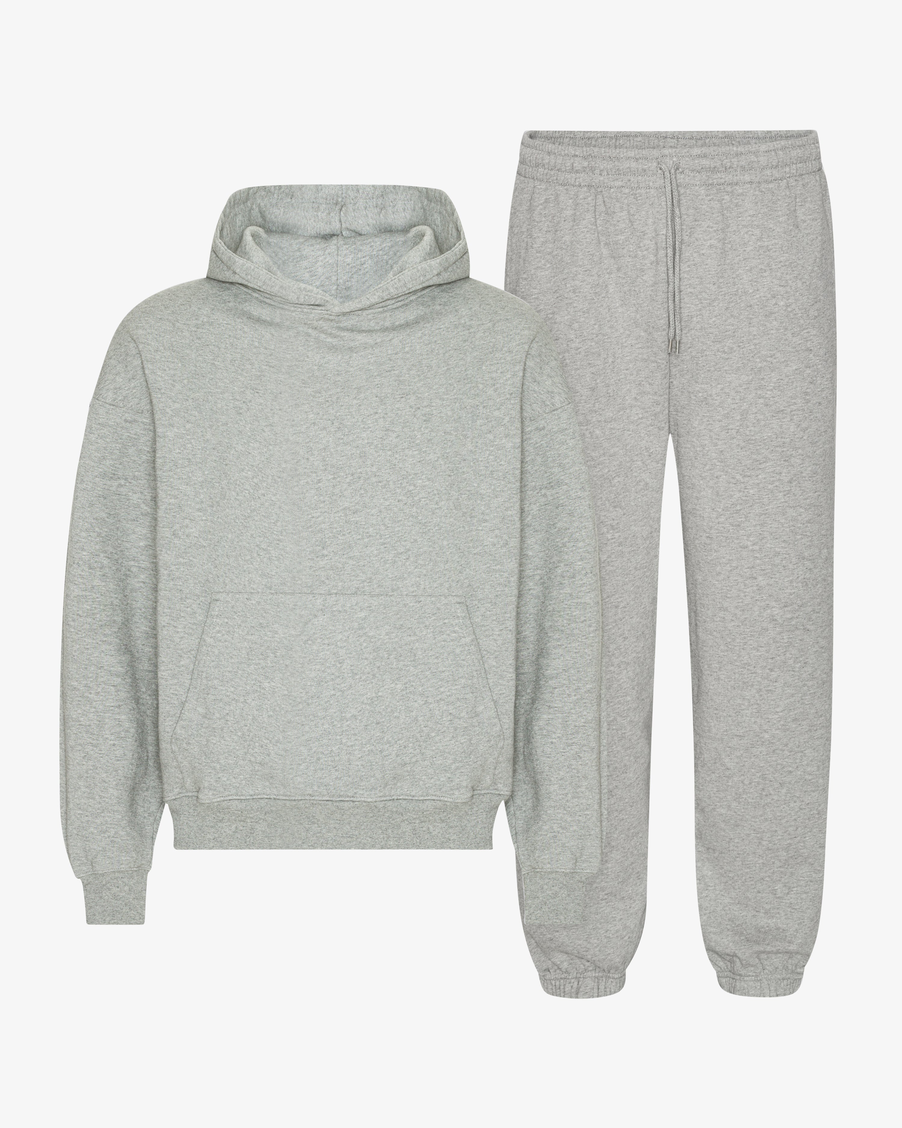 Organic Relaxed Hood Sweatsuit - Heather Grey