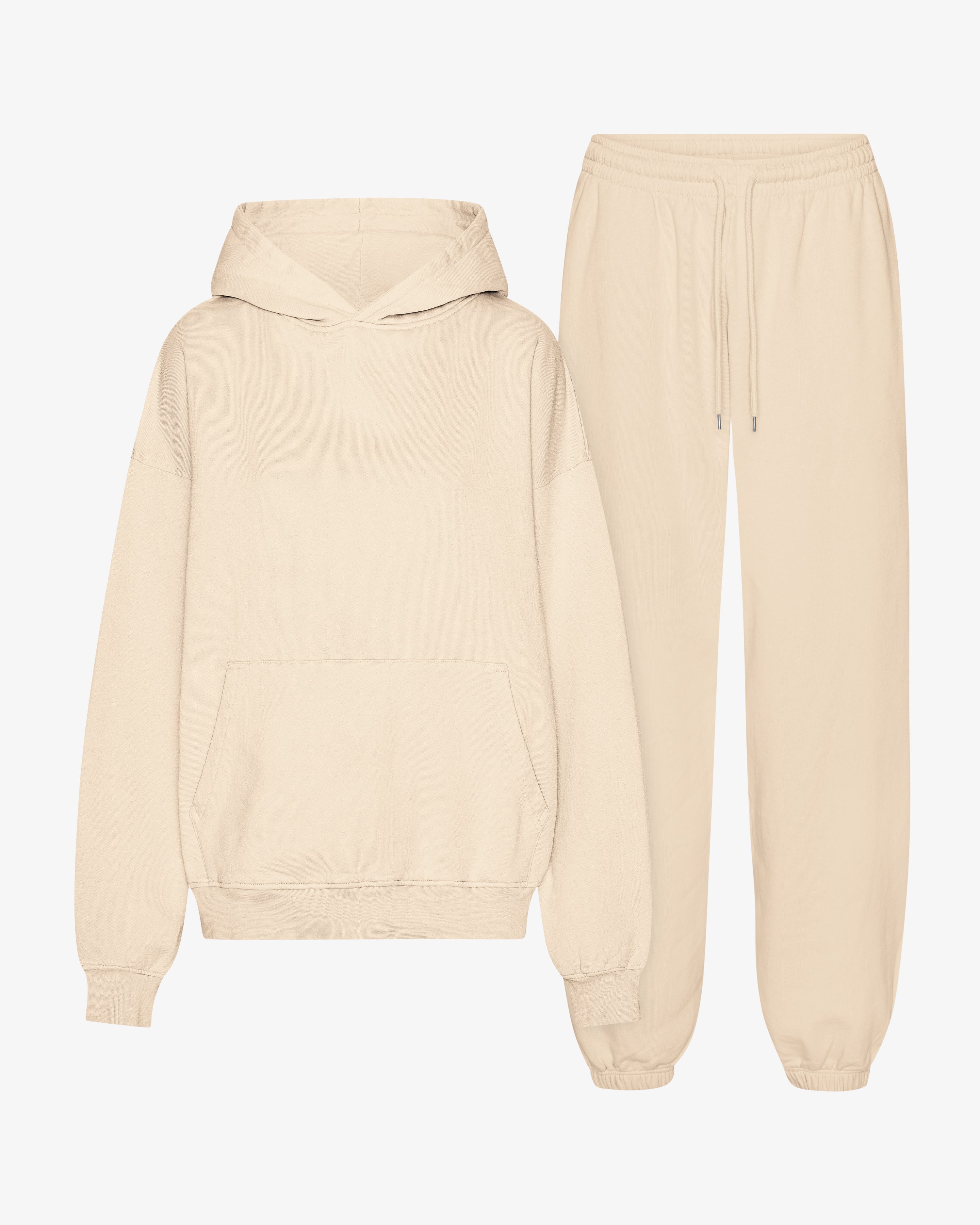 Organic Relaxed Hood Sweatsuit - Ivory White