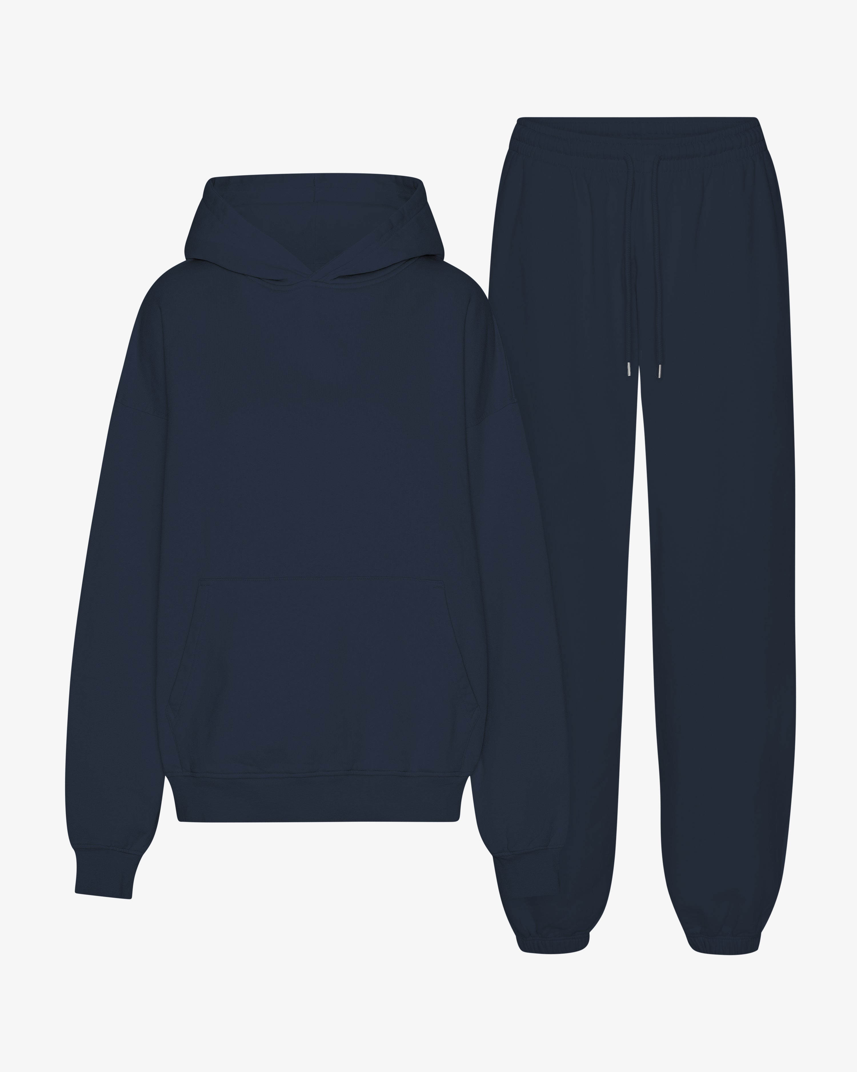 Organic Relaxed Hood Sweatsuit - Navy Blue