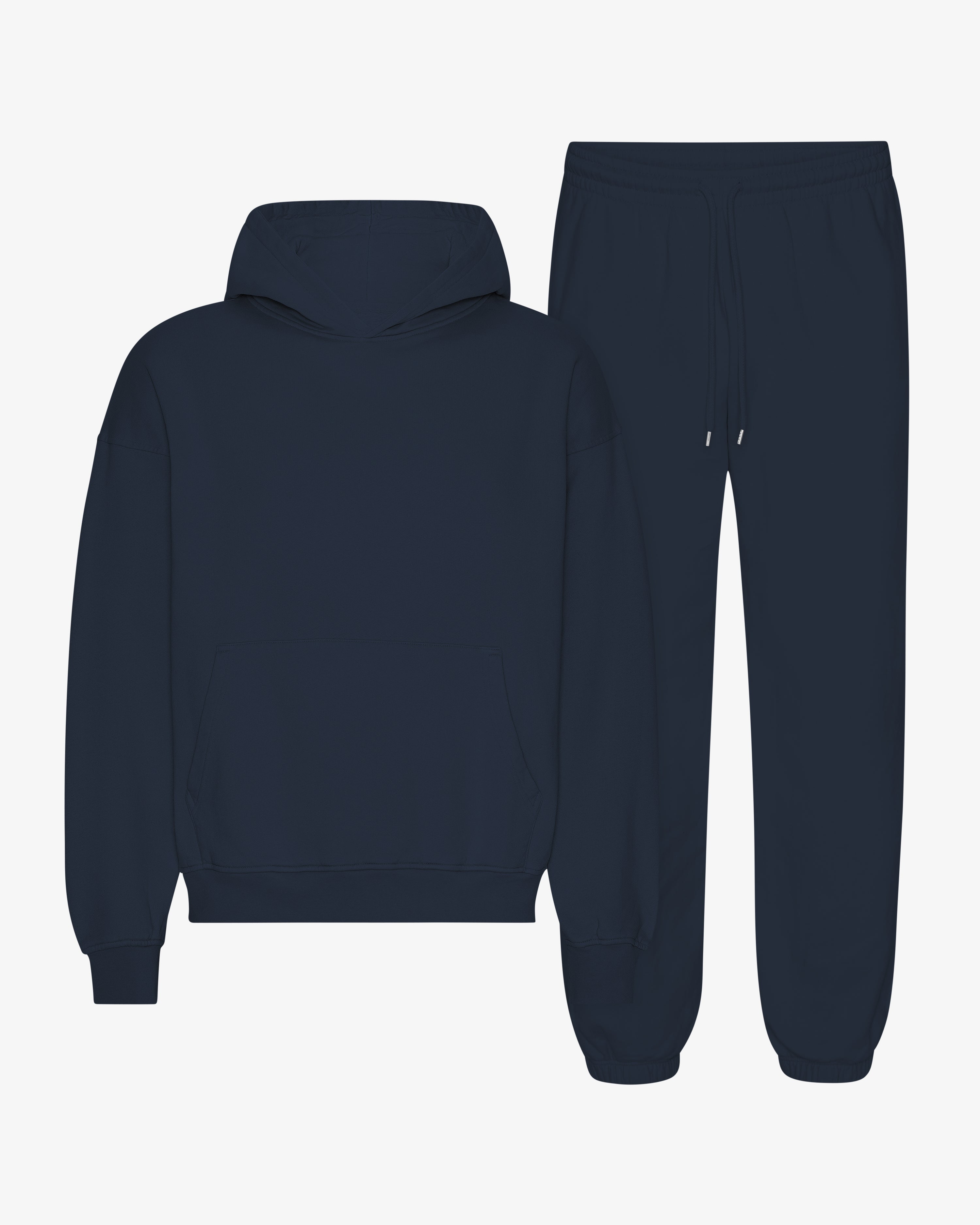 Organic Relaxed Hood Sweatsuit - Navy Blue