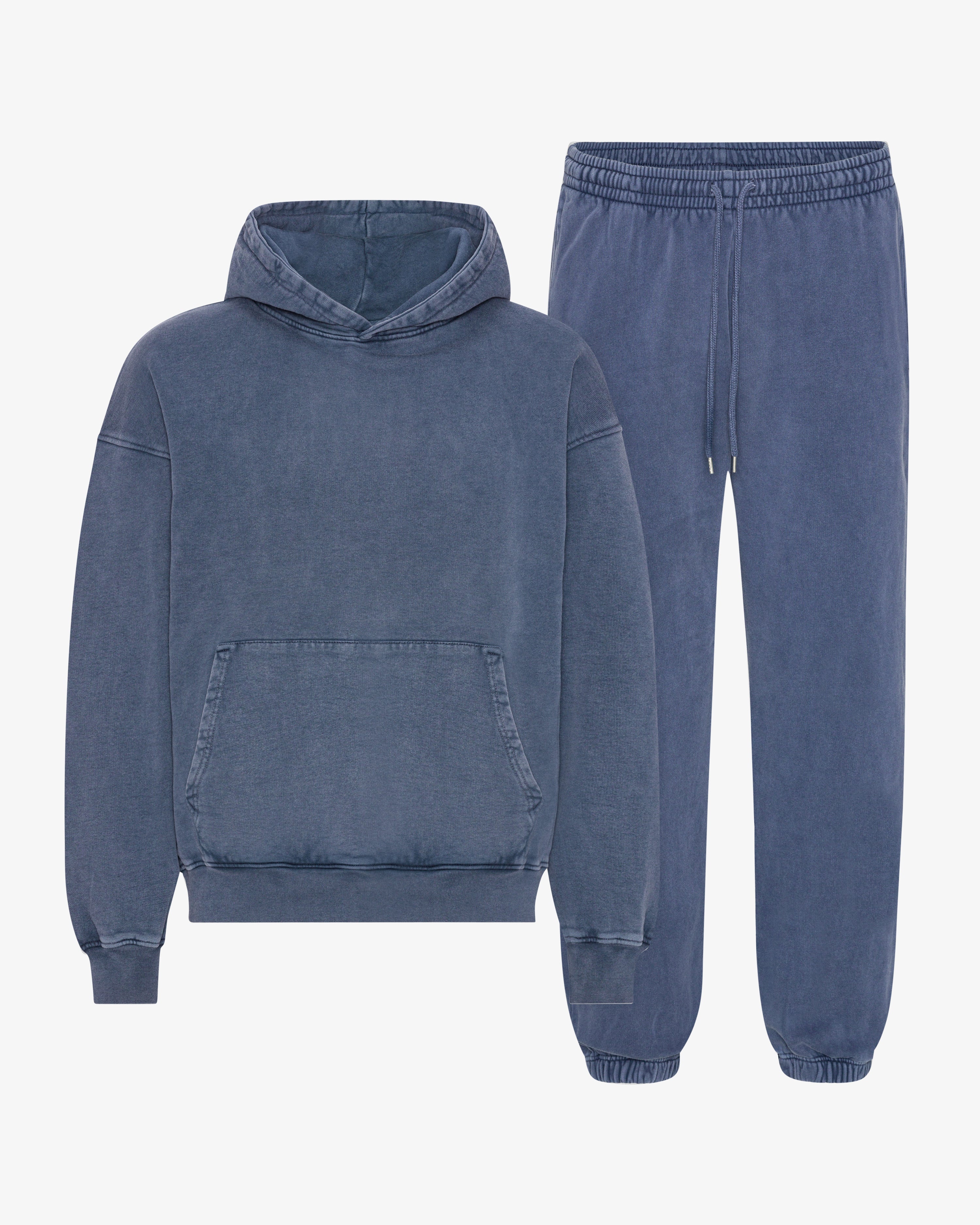 Organic Relaxed Hood Sweatsuit - Neptune Blue
