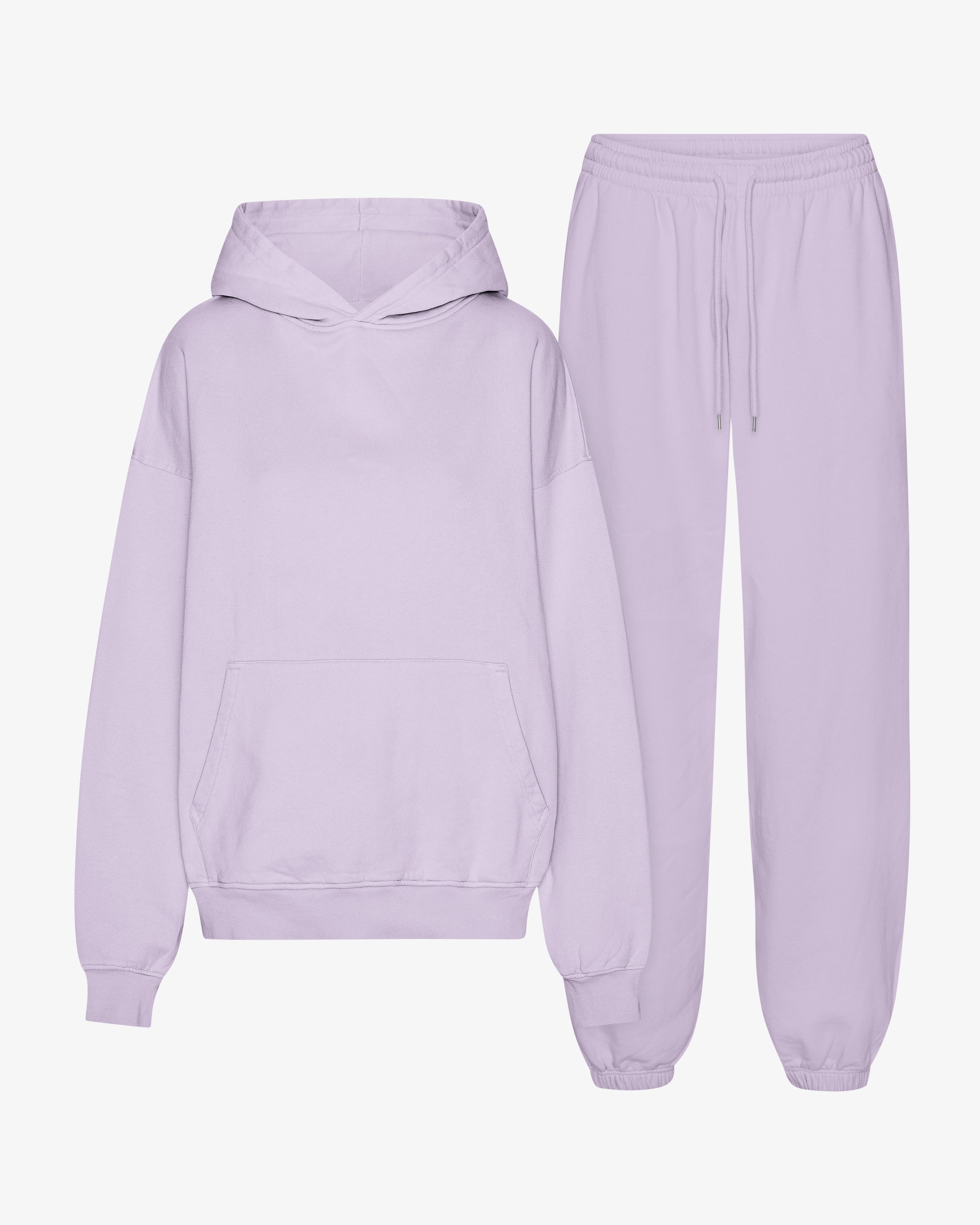 Organic Relaxed Hood Sweatsuit - Soft Lavender