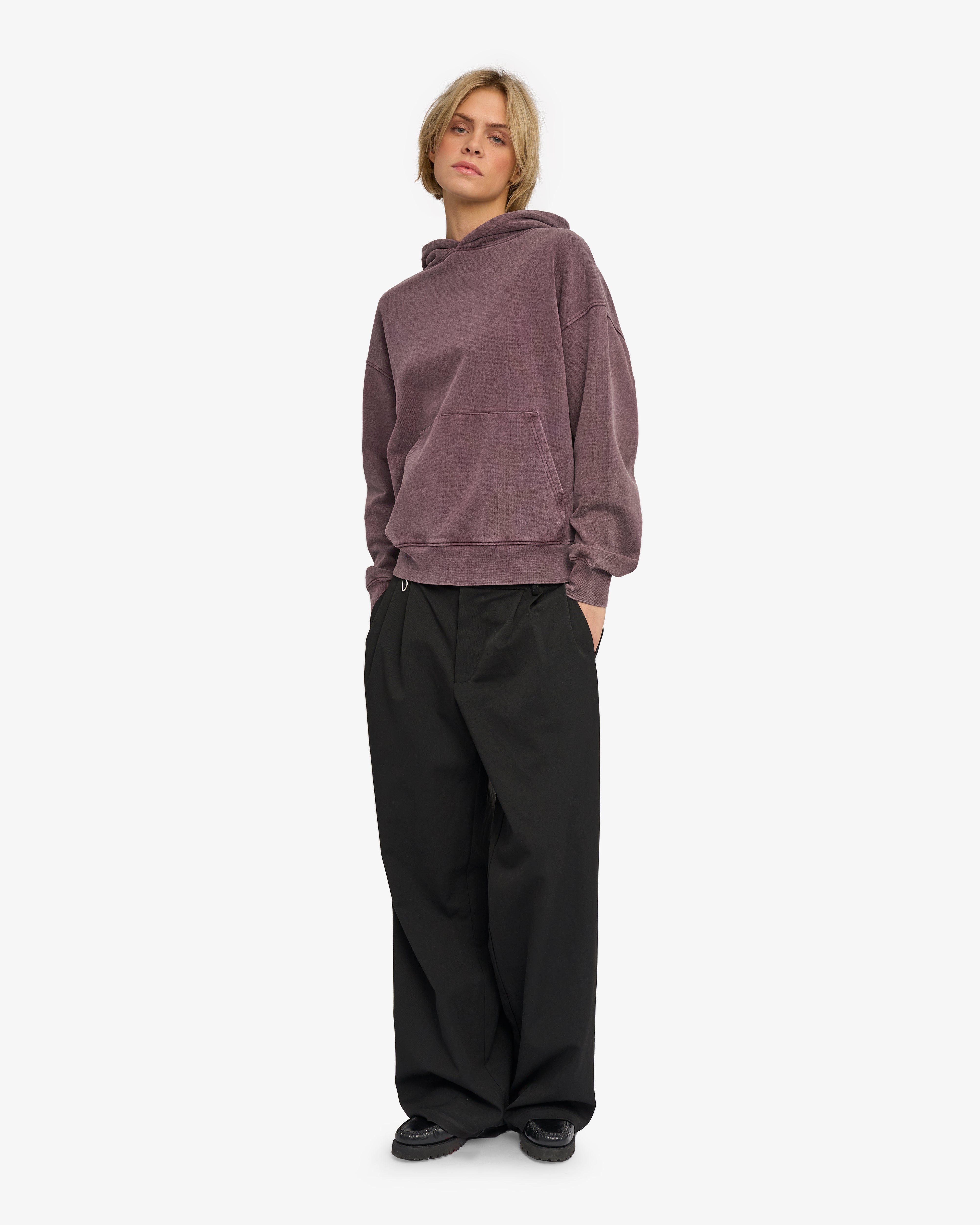 Organic Oversized Hood - Faded Grape